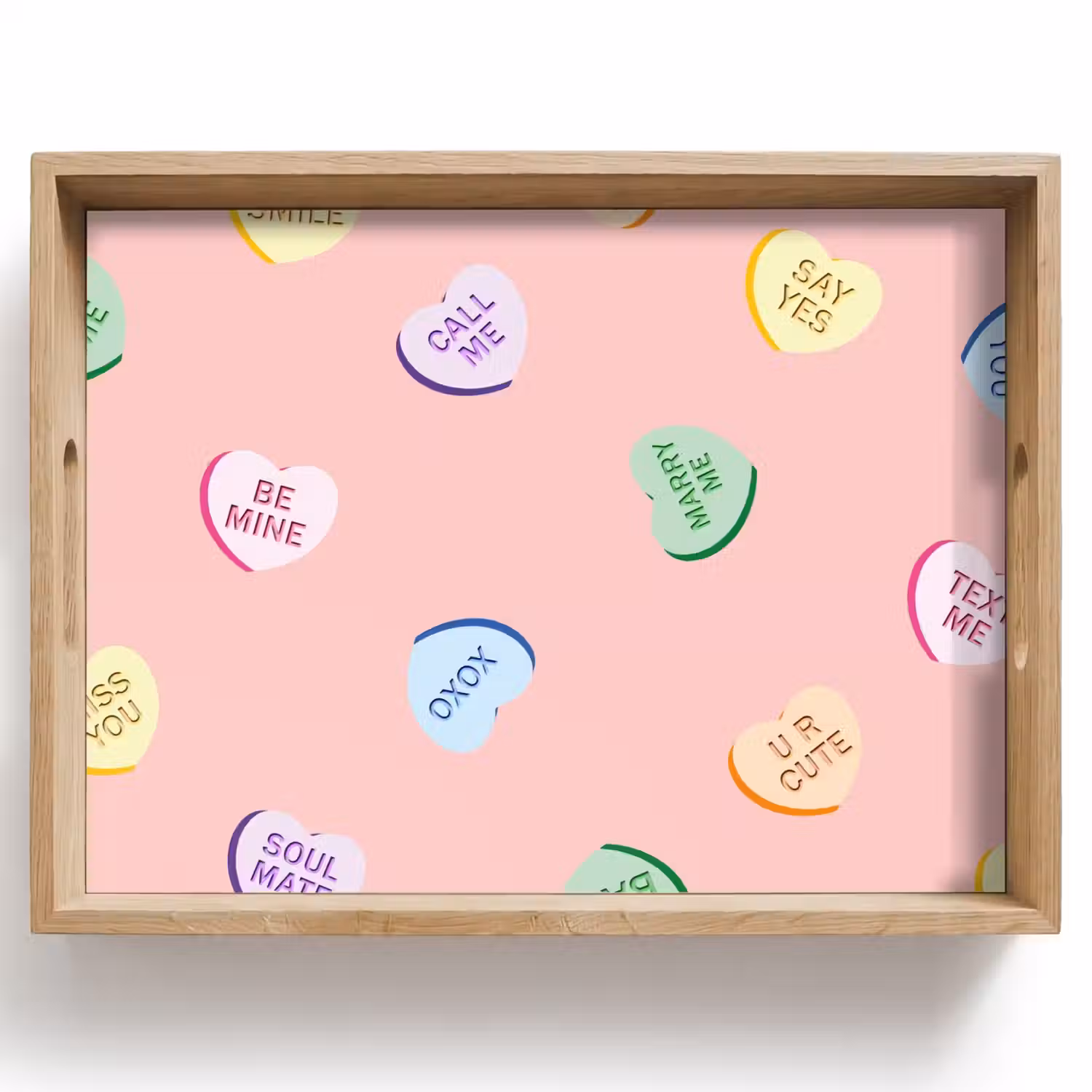 Hart - Snoep - Pastel - Tekst Dienblad Rechthoek middel -z3d_shopping