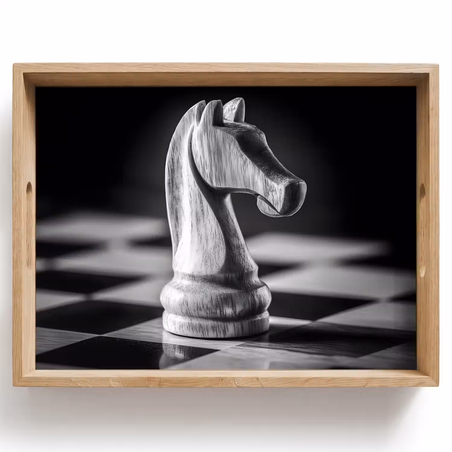 Paard - Hout - Schaalbord - Zwart Dienblad Rechthoek middel -z3d_shopping