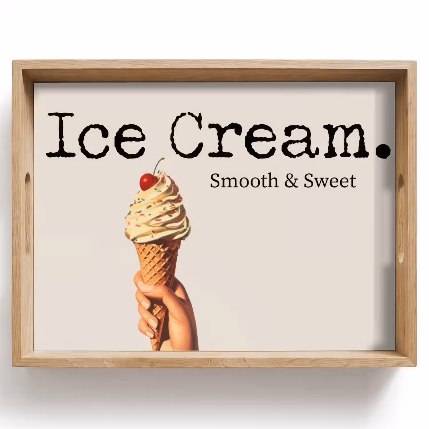 Ice cream - Softijs - Kleurrijk - Kers Dienblad Rechthoek middel -z3d_shopping