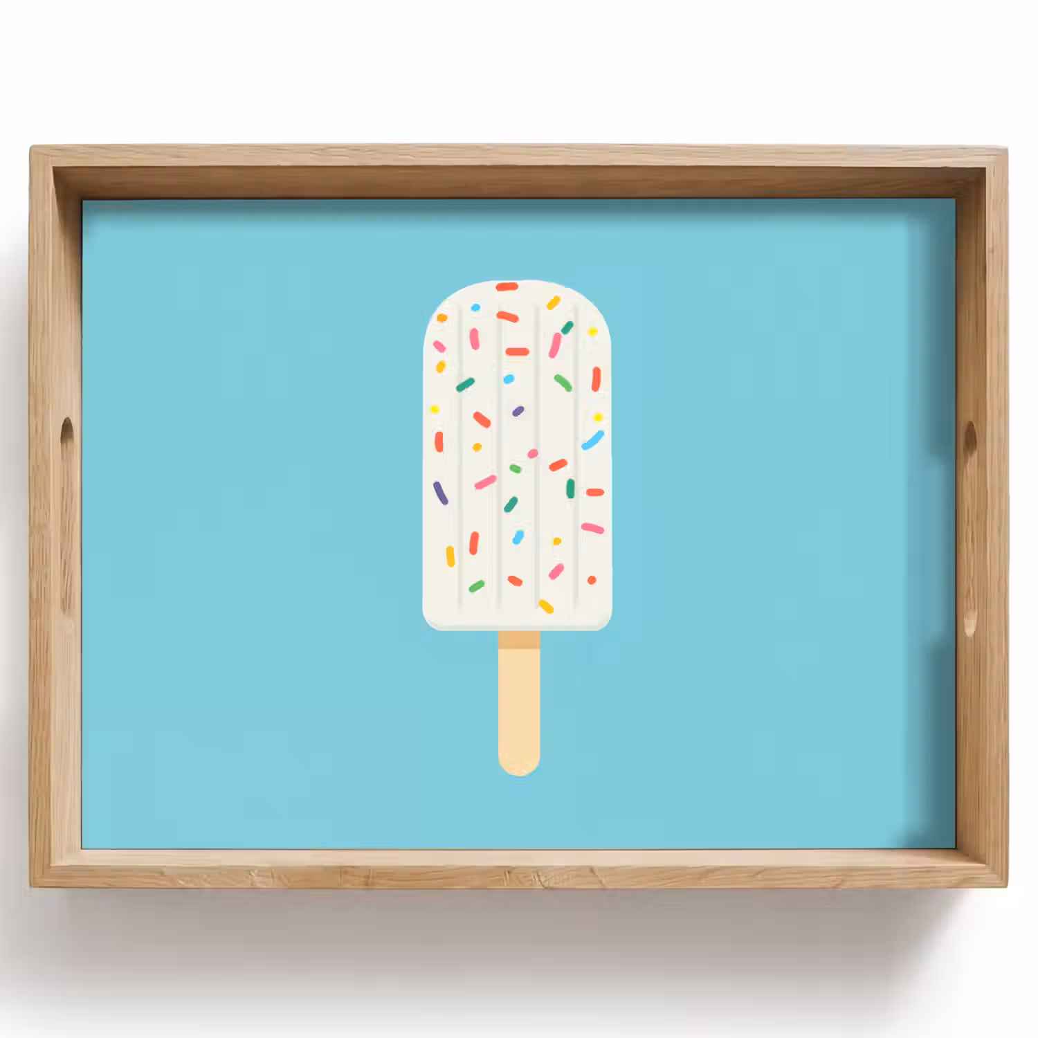 Ijsje - Stokje - Sprinkles - Lichtblauw Dienblad Rechthoek middel -z3d_shopping