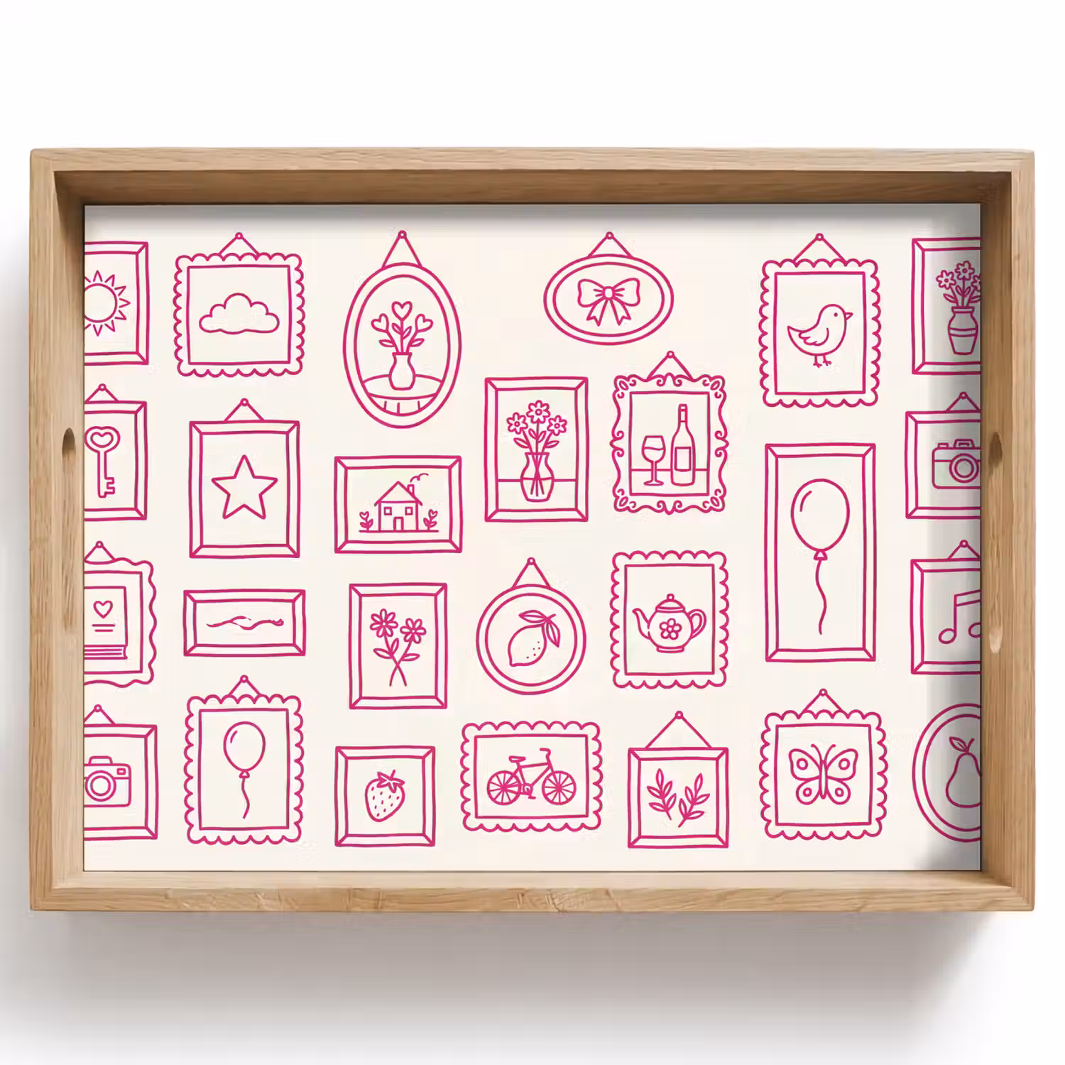 Illustratie - Collectie - Kunst - Minimalistisch - Roze Dienblad Rechthoek middel -z3d_shopping