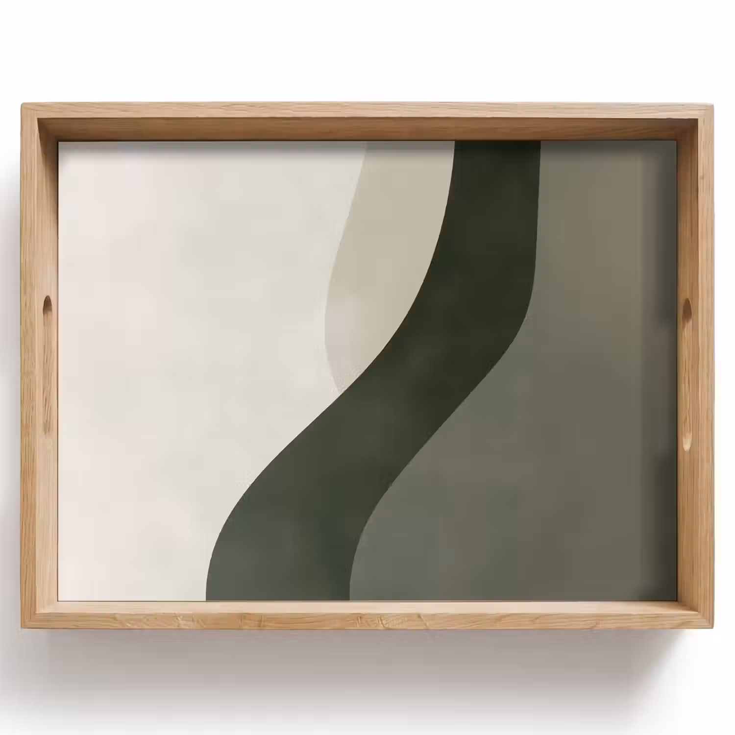 Japandi - Groen - Abstract - Modern Dienblad Rechthoek middel -z3d_shopping