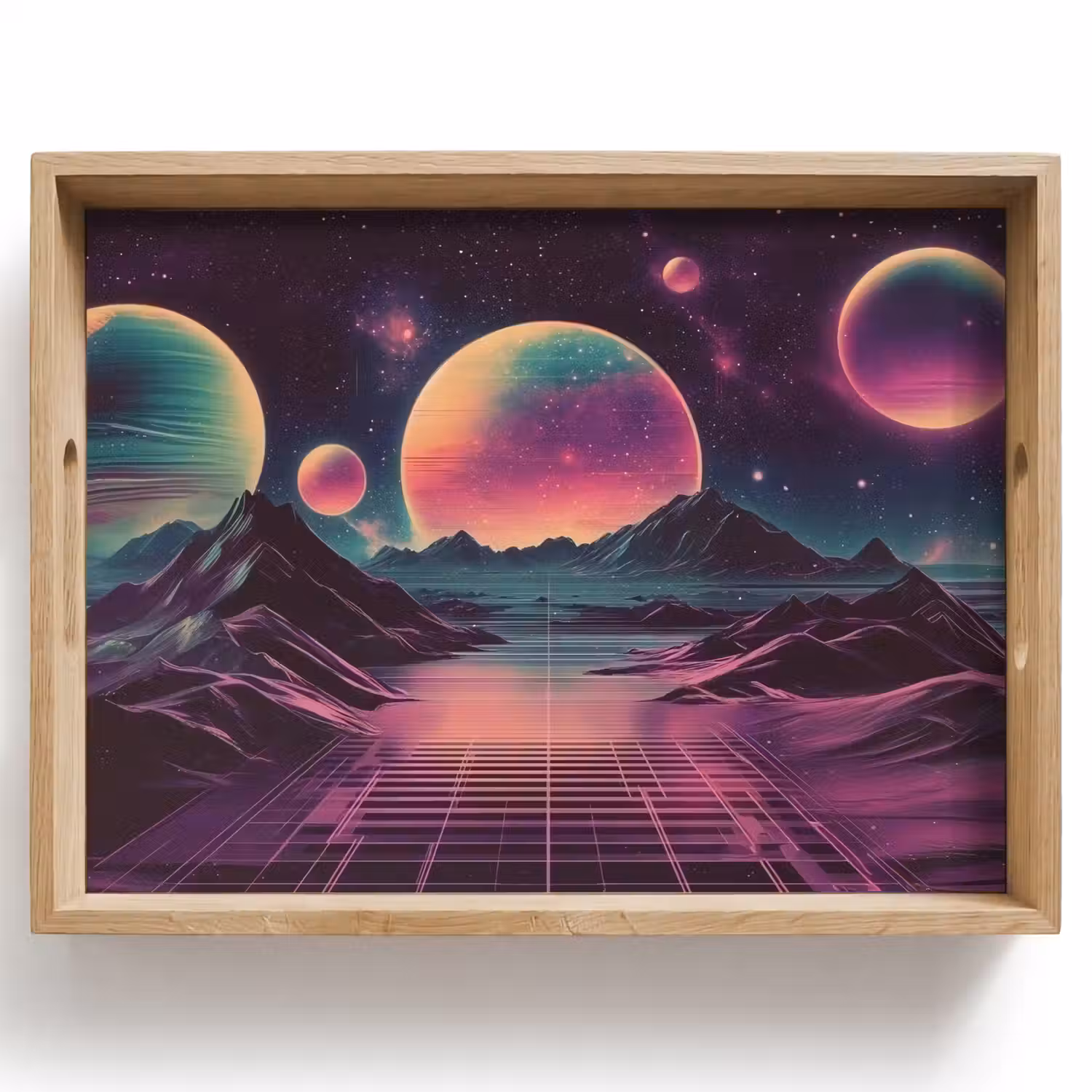 Landschap - Planeten - Horizon - Paars Dienblad Rechthoek middel -z3d_shopping