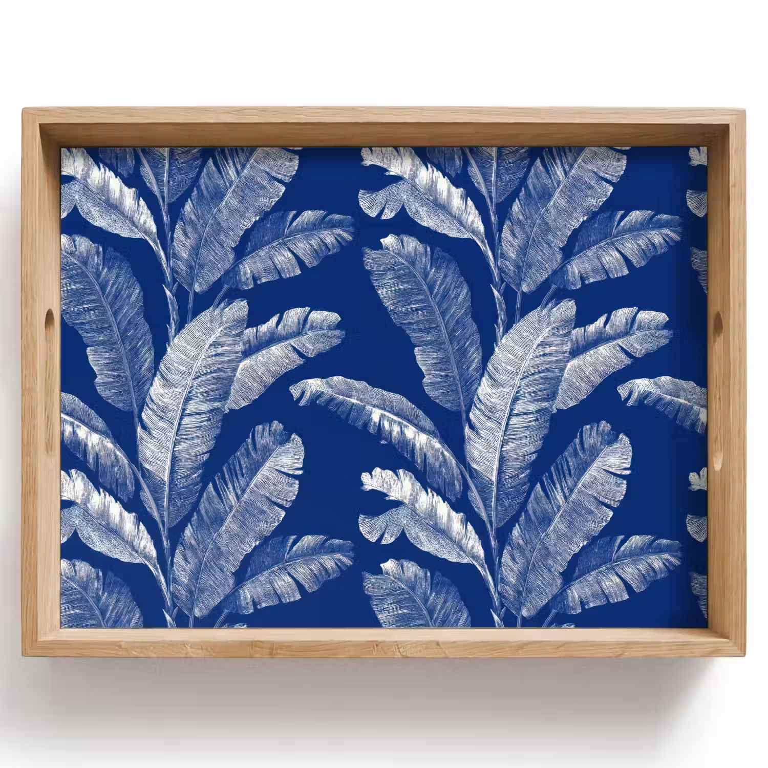 Blad - Palm - Blauw Dienblad Rechthoek middel 911 -z3d_shopping