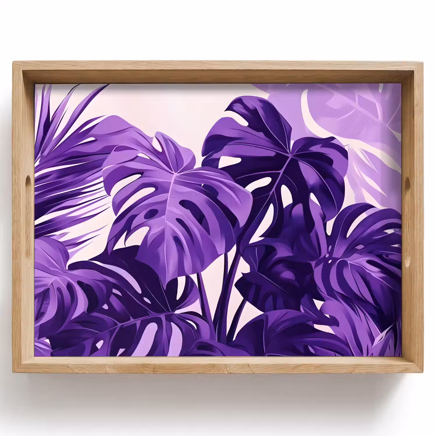 Bladeren - Paars - Tropisch - Abstract Dienblad Rechthoek middel -z3d_shopping