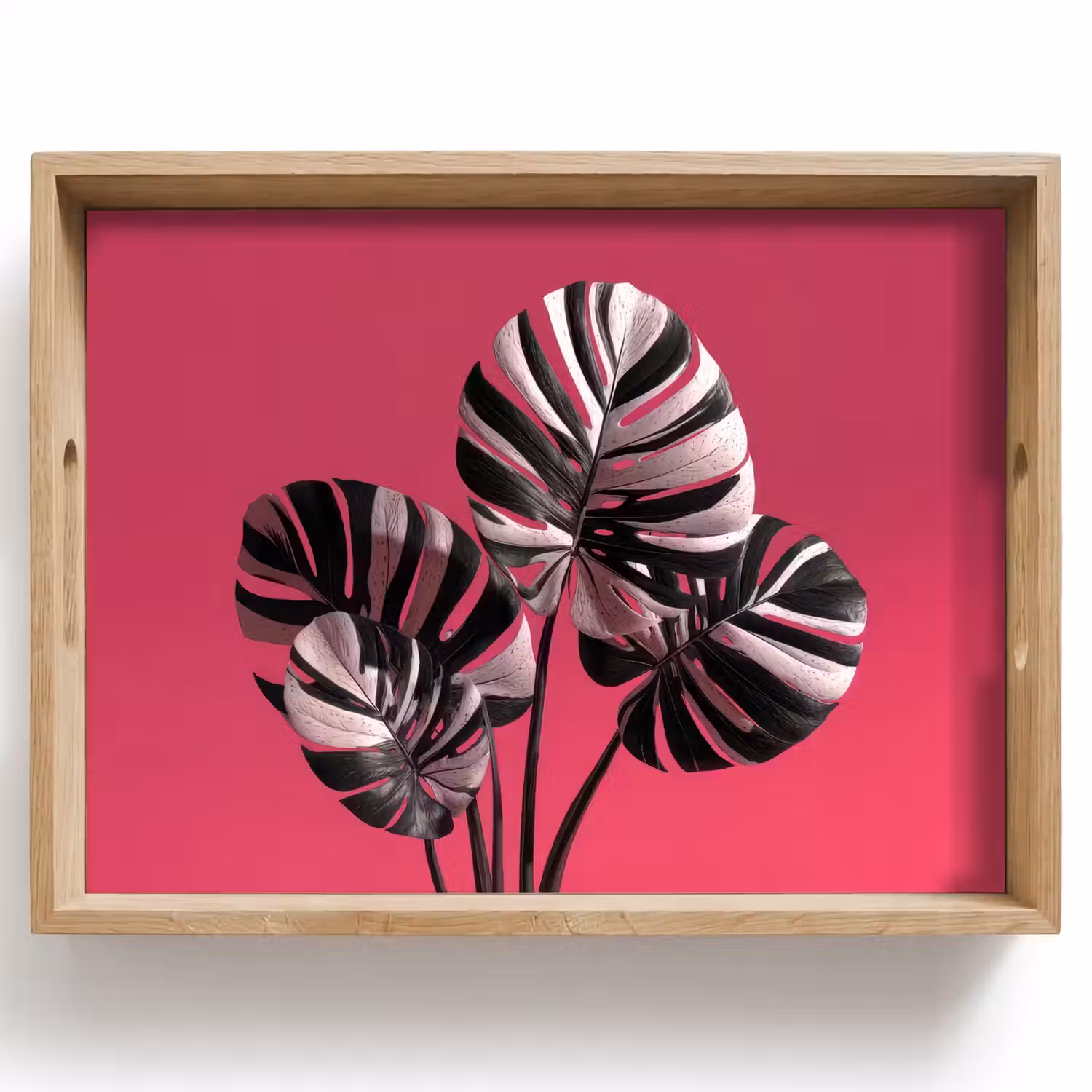 Bladeren - Rond - Roze Dienblad Rechthoek middel -z3d_shopping