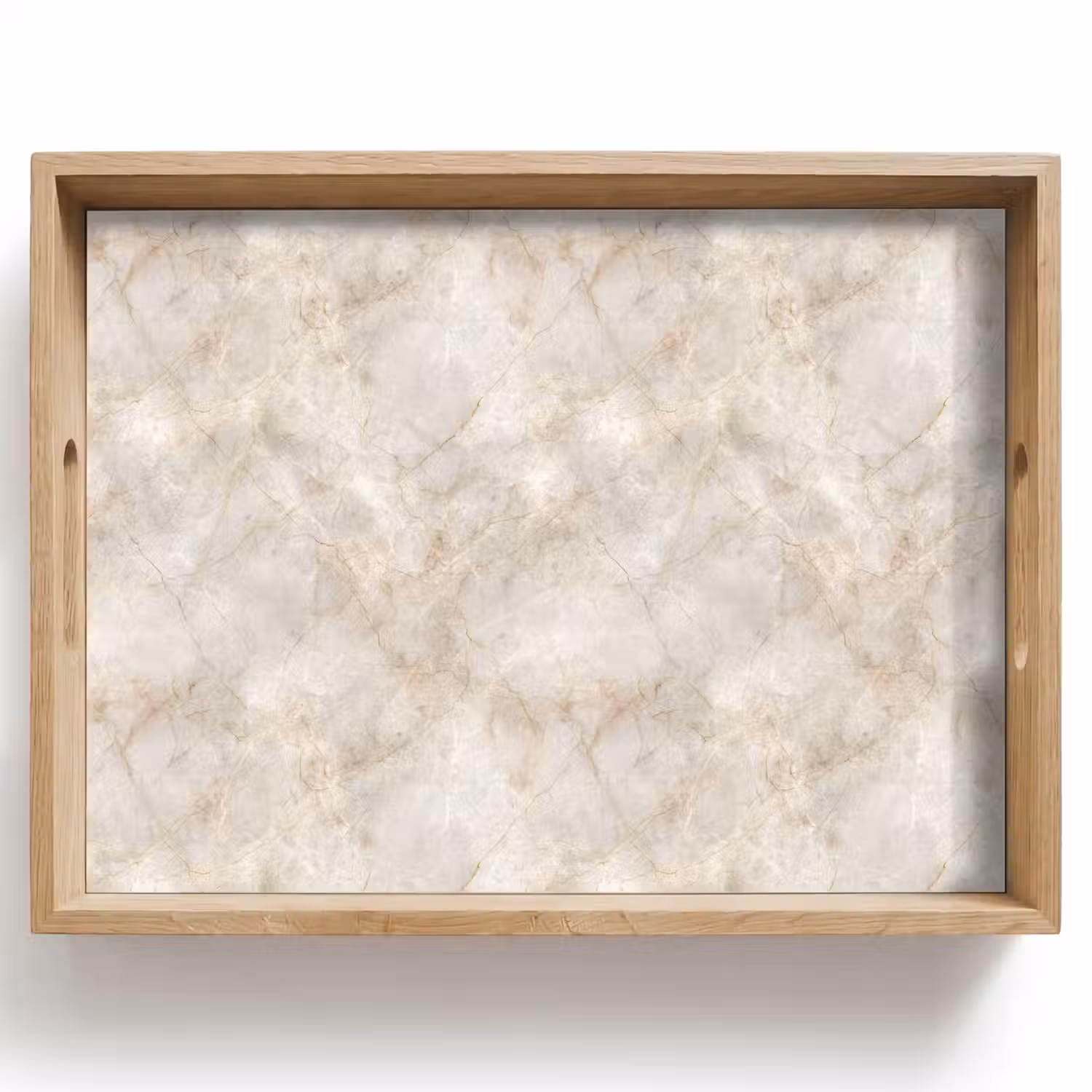 Lichtbeige - Goudbruine Nerven - Marmer Dienblad Rechthoek middel 911 -z3d_shopping