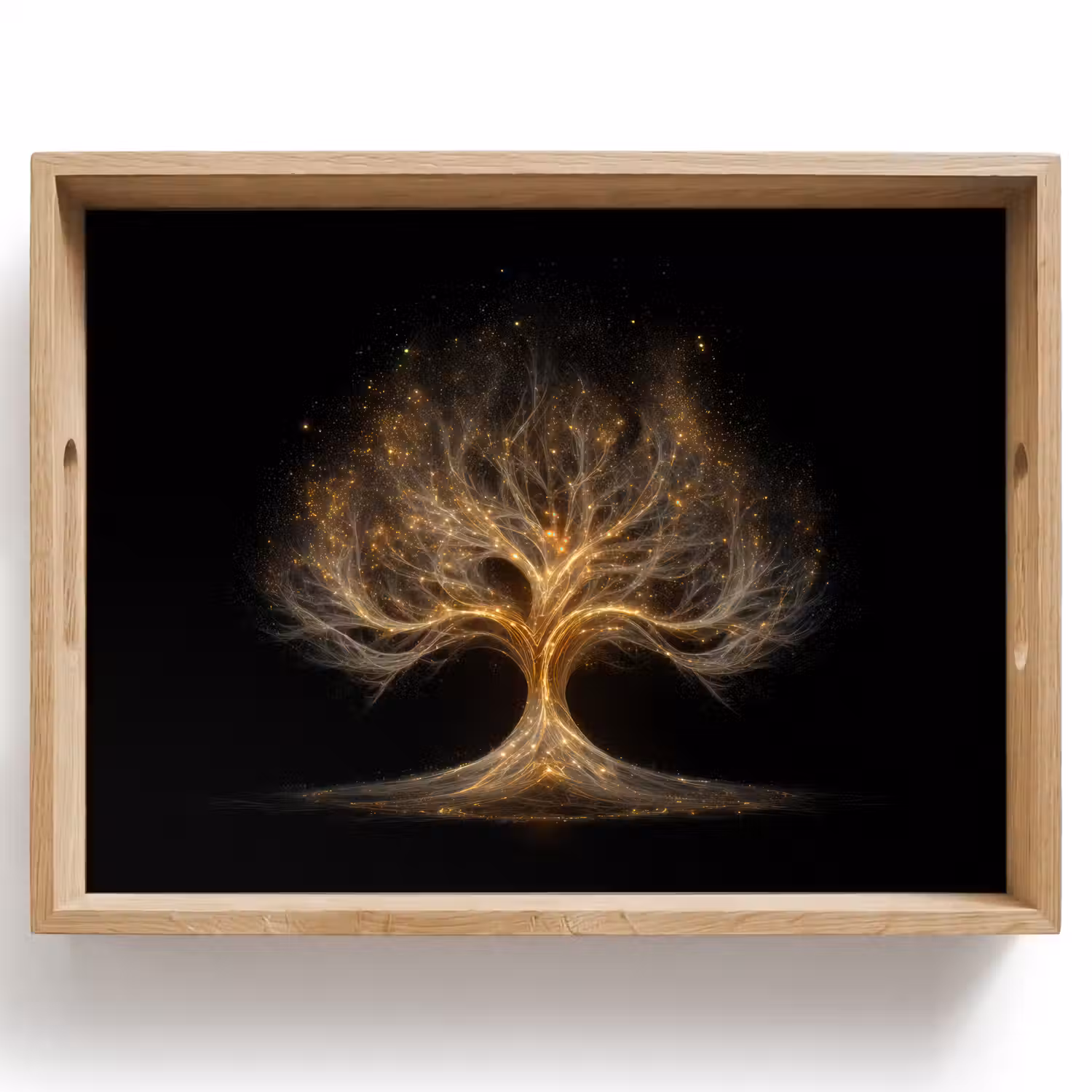 Lichtjes - Boom - Abstract - Zwart Dienblad Rechthoek middel -z3d_shopping