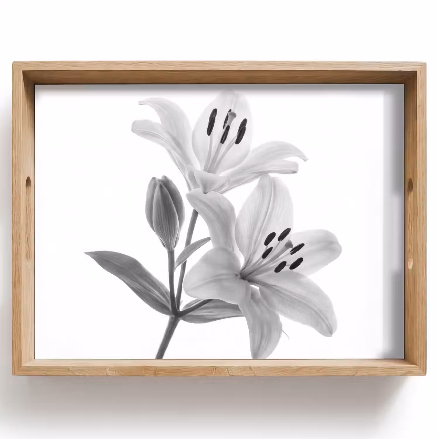 Lelies - Elegant - Zwart - Wit Dienblad Rechthoek middel -z3d_shopping