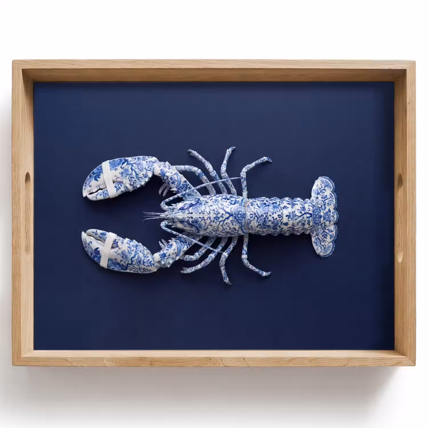 Kreeft - Porselein - Delfts - Blauw Dienblad Rechthoek middel -z3d_shopping