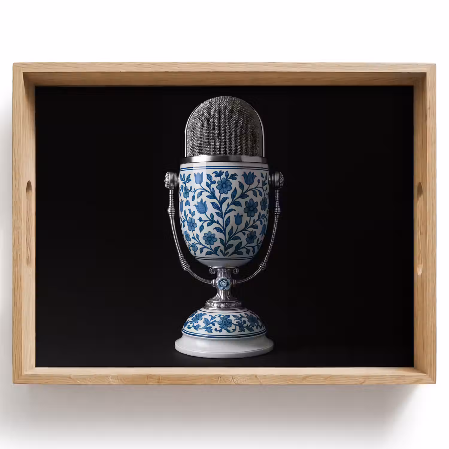 Microfoon - Delfts blauw - Muziek Dienblad Rechthoek middel -z3d_shopping