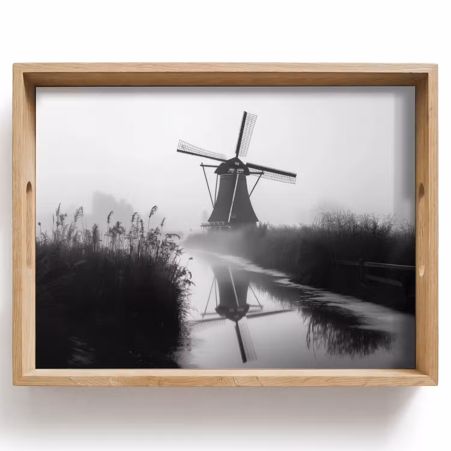 Molen - Weerspiegeling - Landschap - Water Dienblad Rechthoek middel -z3d_shopping