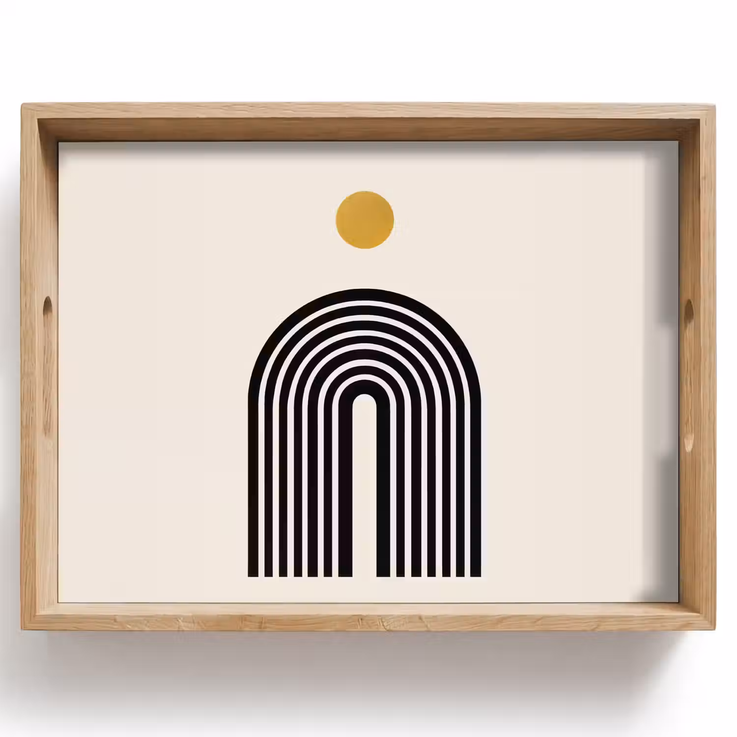Minimalistisch - Zwarte boog - Gouden cirkel Dienblad Rechthoek middel -z3d_shopping