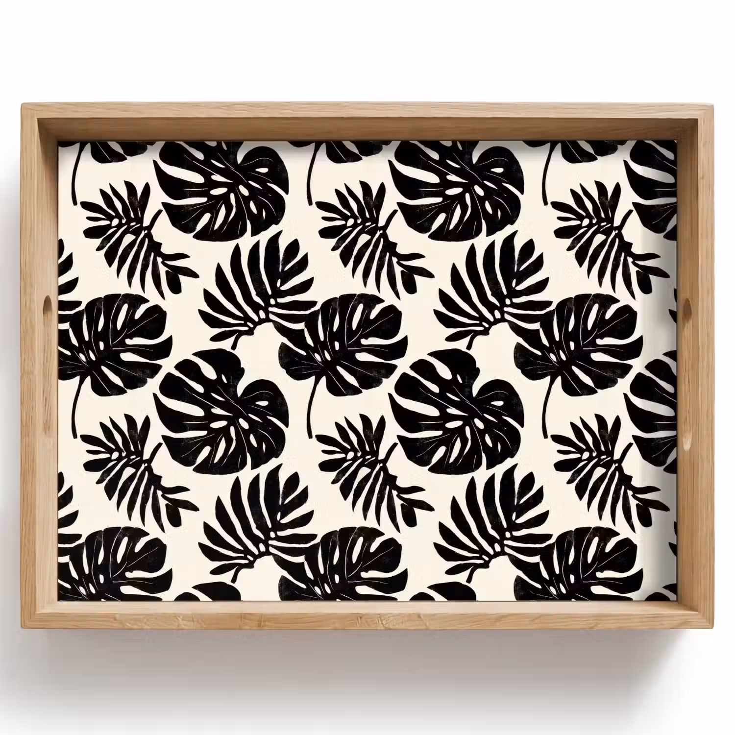 Modern - Monstera - Zwart Dienblad Rechthoek middel 911 -z3d_shopping