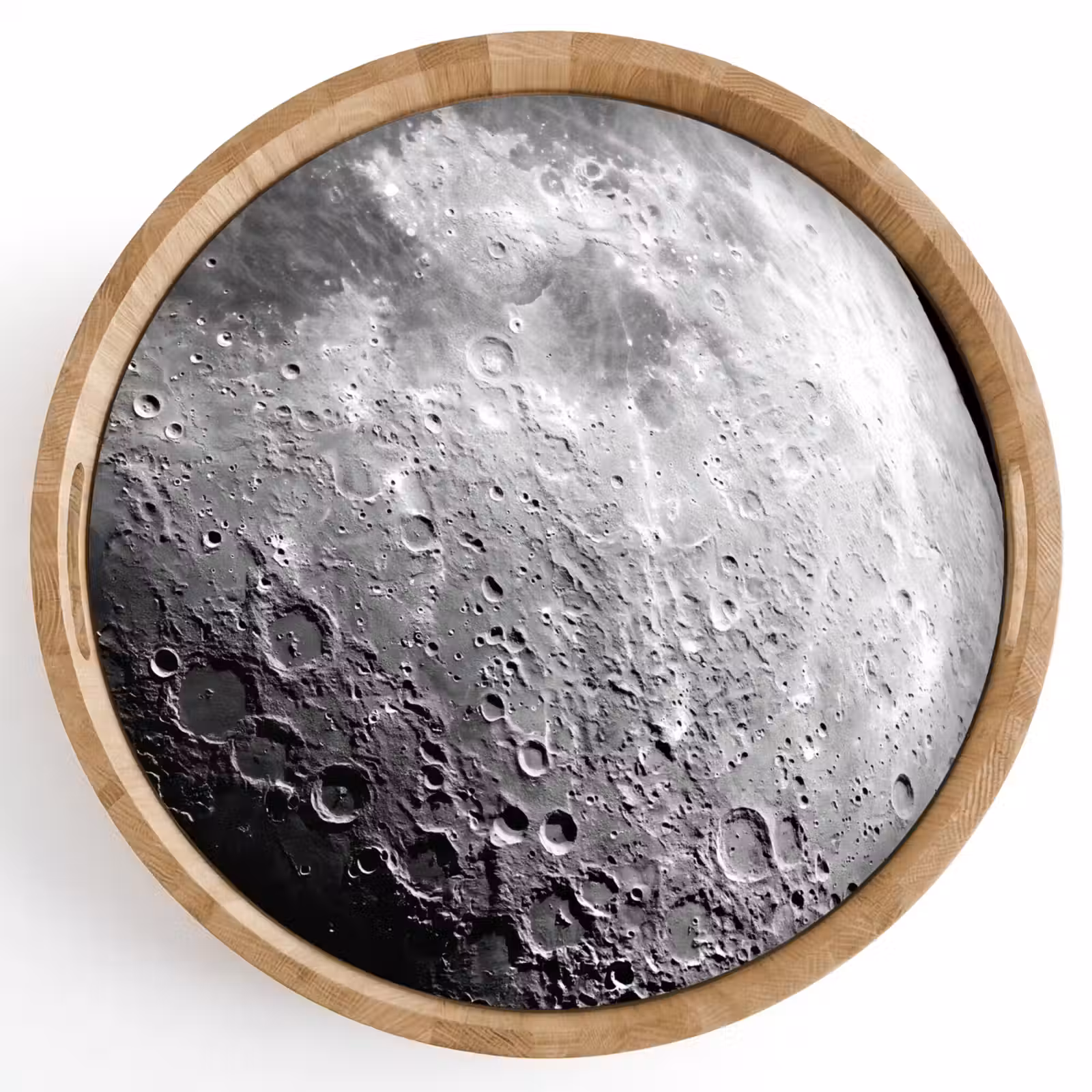 Tray - Moon - Craters - Space - Maan - Kraters - Ruimte Dienblad Rond middel