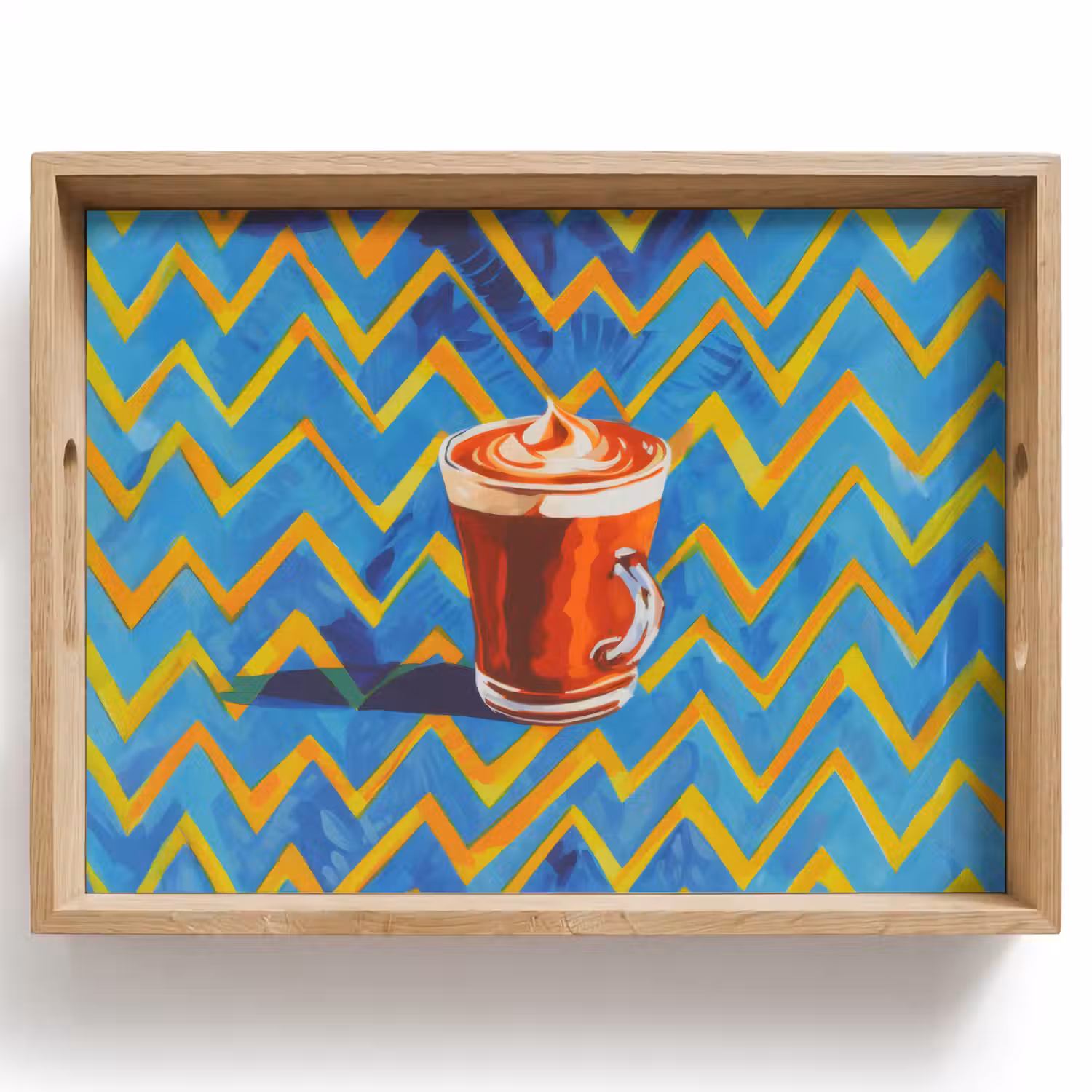 Mok - Koffie - Zigzag - Slagroom Dienblad Rechthoek middel -z3d_shopping