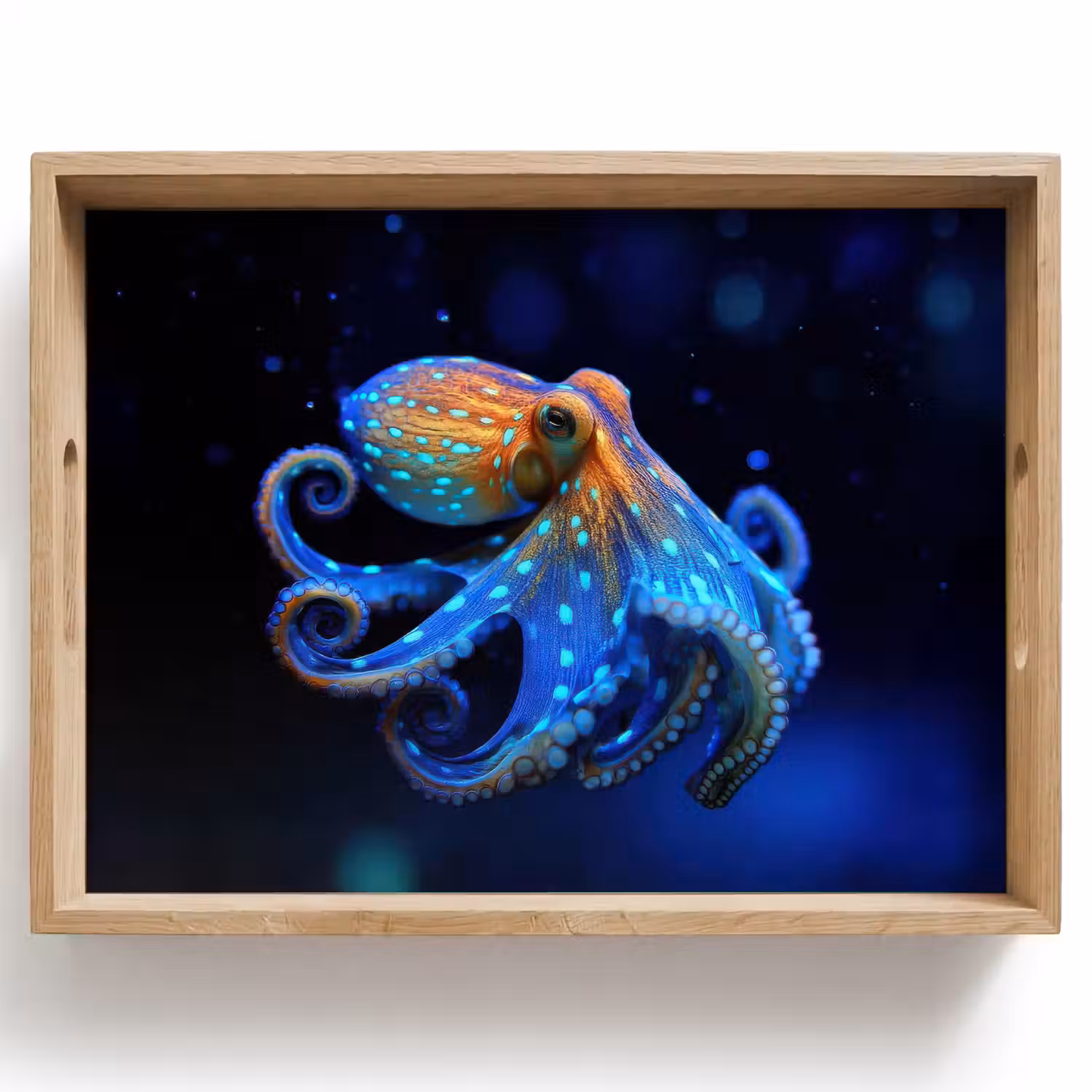 Octopus - Stippen - Blauw - Zee Dienblad Rechthoek middel -z3d_shopping