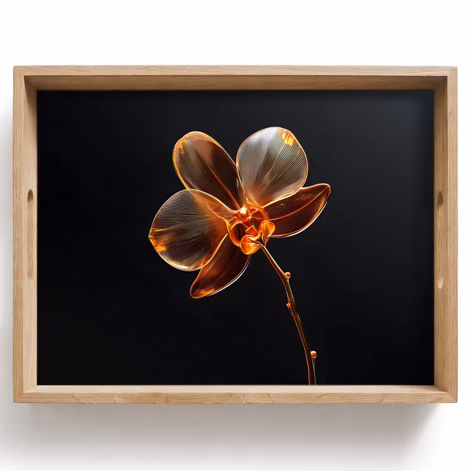 Orchidee - Doorzichtig - Bloem Dienblad Rechthoek middel -z3d_shopping
