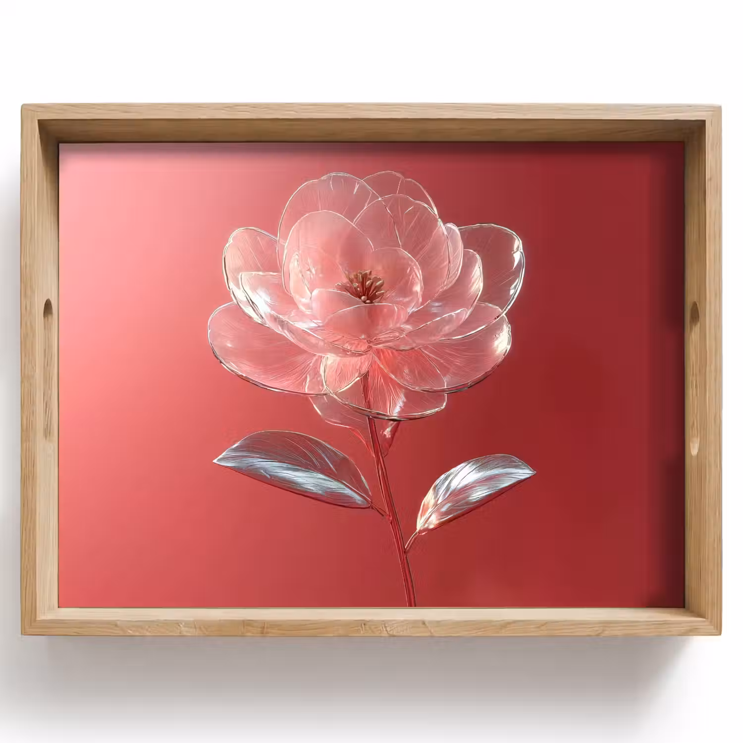Sierlijk - Bloem - Roze - Glazen Dienblad Rechthoek middel -z3d_shopping