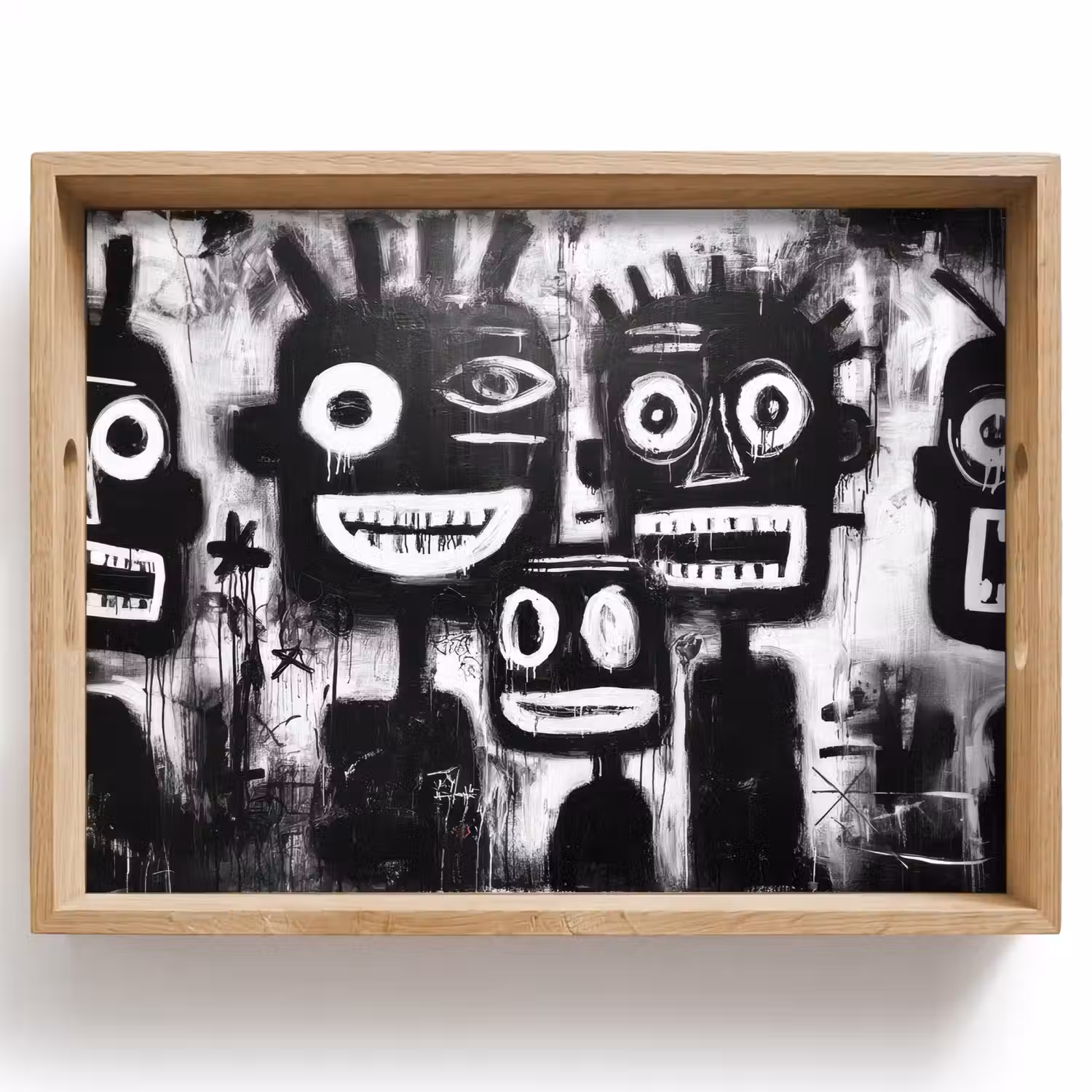 Schilderij - Figuren - Zwart - Abstract Dienblad Rechthoek middel -z3d_shopping