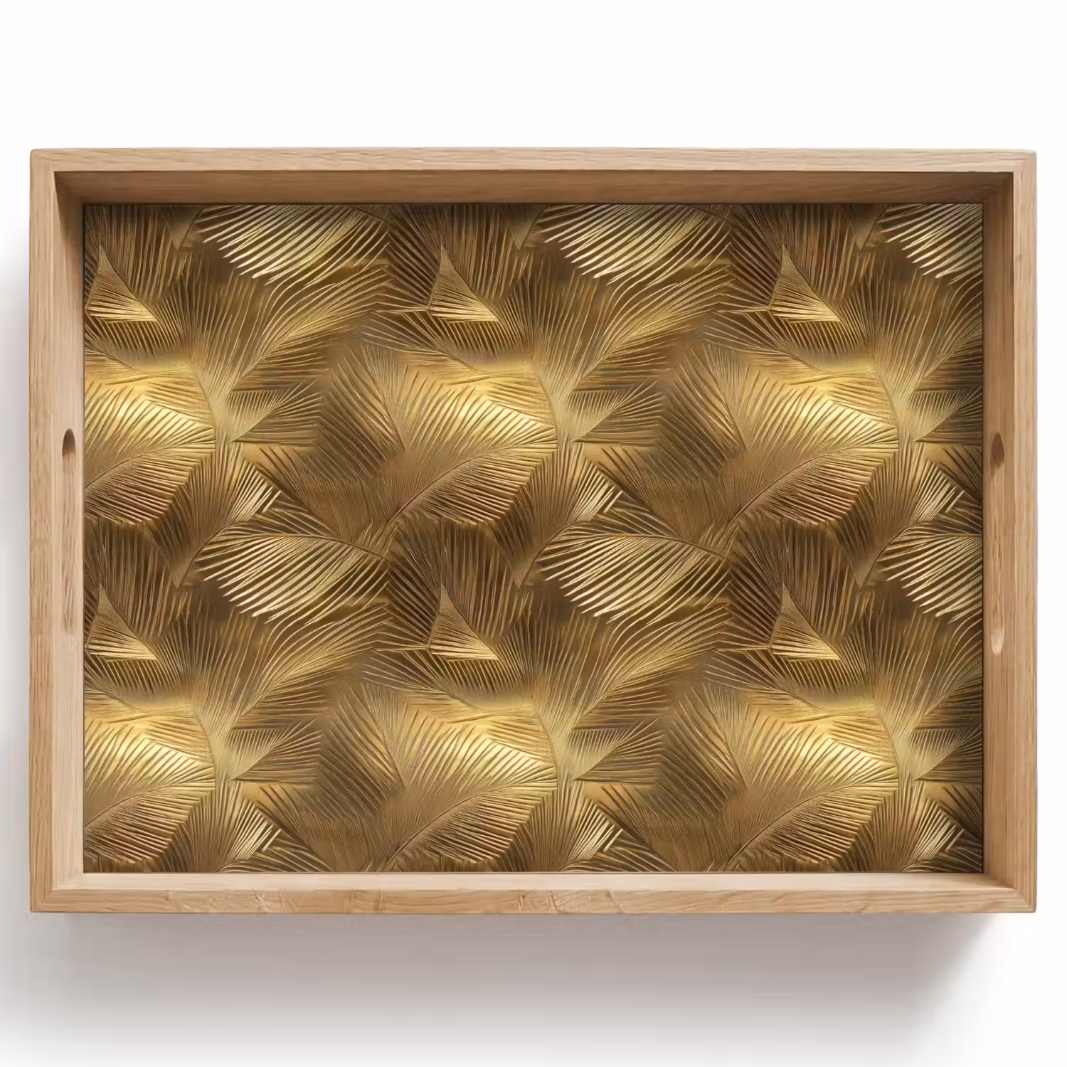 Palm - Waaier - Goud Dienblad Rechthoek middel 911 -z3d_shopping