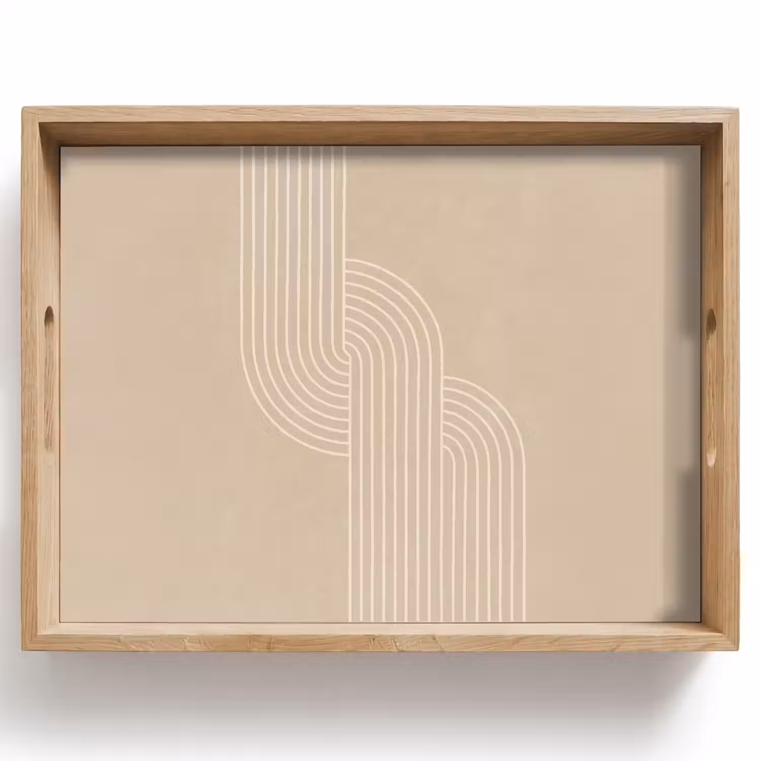 Parallelle lijnen - Lichte textuur - Beige Dienblad Rechthoek middel -z3d_shopping