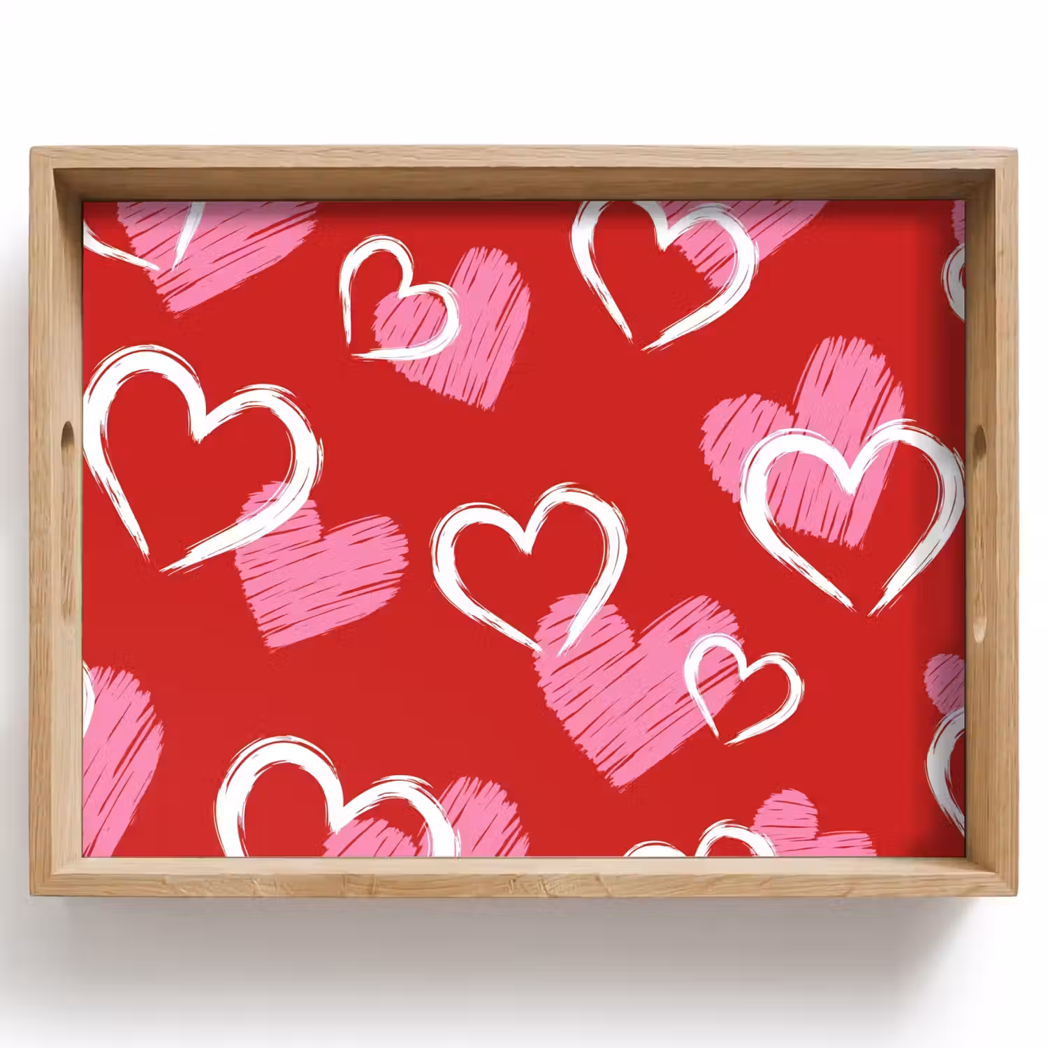 Patroon - Hartjes - Roze - Valentijn Dienblad Rechthoek middel -z3d_shopping
