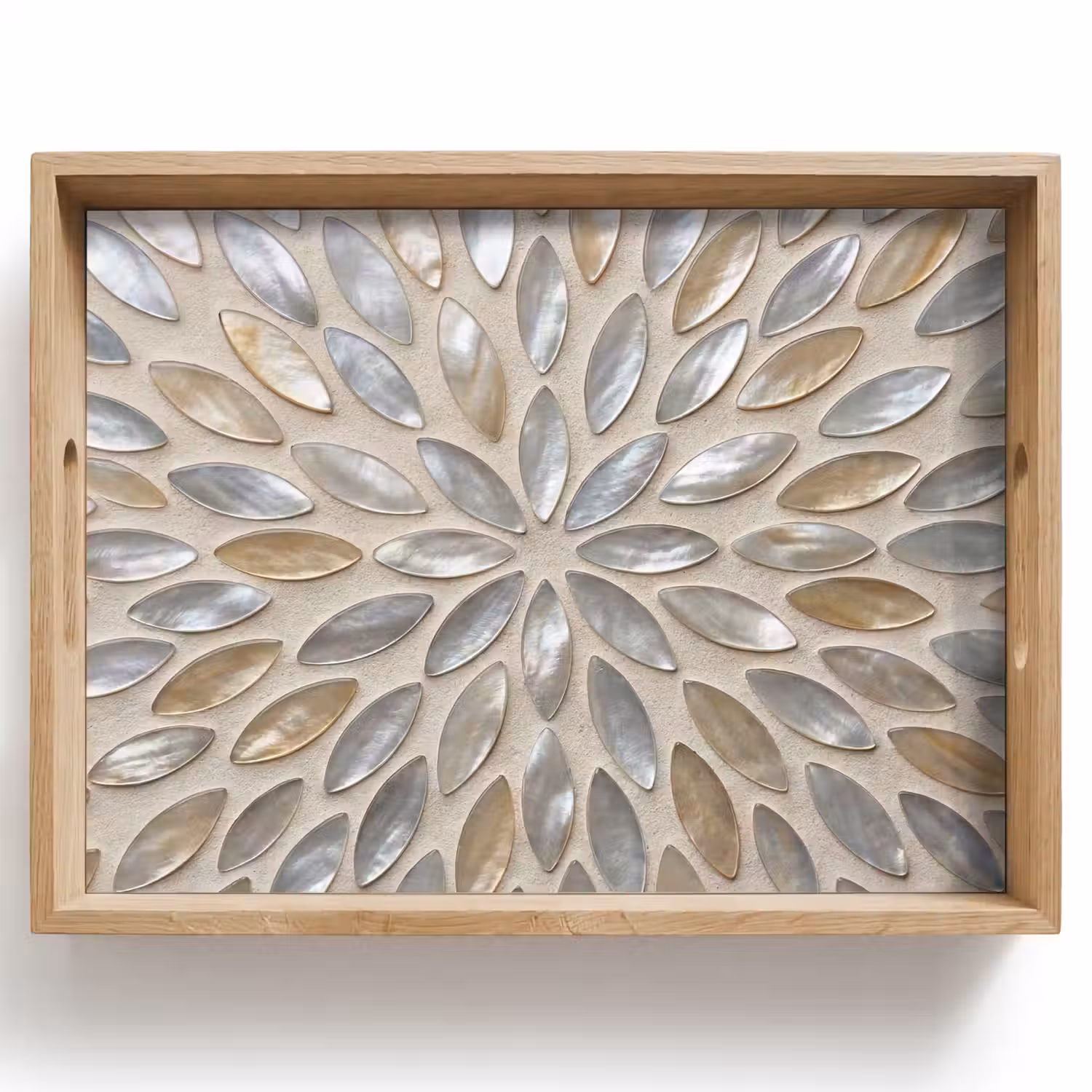 Patroon - Ovaal - Glanzend - Abstract - Beige Dienblad Rechthoek middel -z3d_shopping