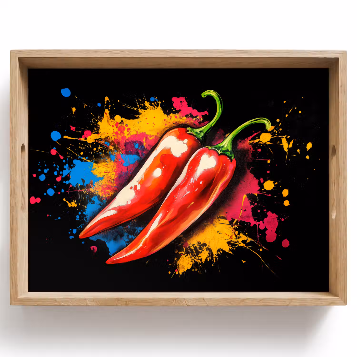 Peper - Graffiti - Verf - Abstract - Modern - Kleurrijk Dienblad Rechthoek middel -z3d_shopping