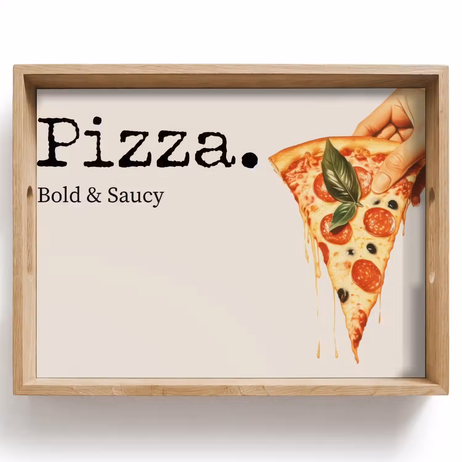 Pizza - Kaas - Pepperoni Dienblad Rechthoek middel -z3d_shopping