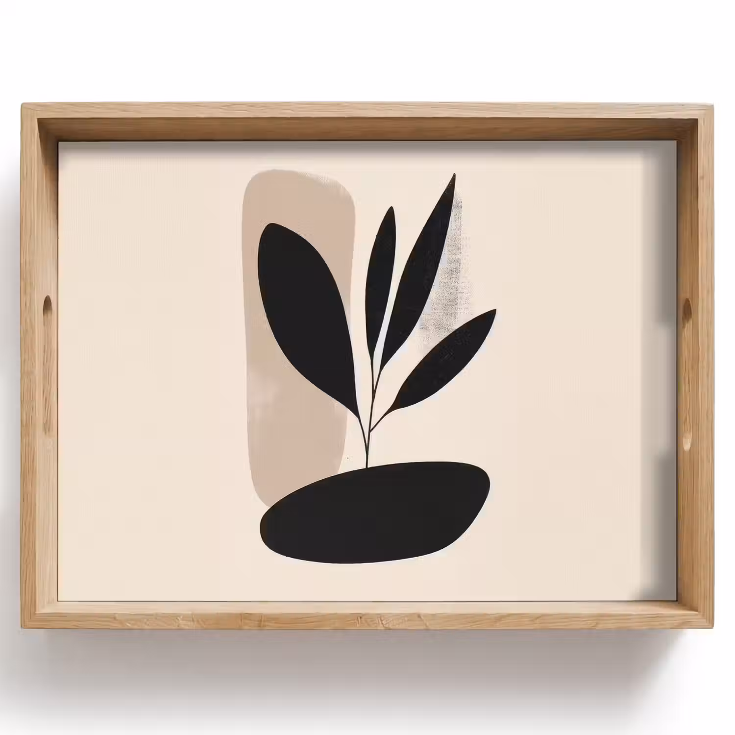 Plant - Beige - Japandi Dienblad Rechthoek middel -z3d_shopping