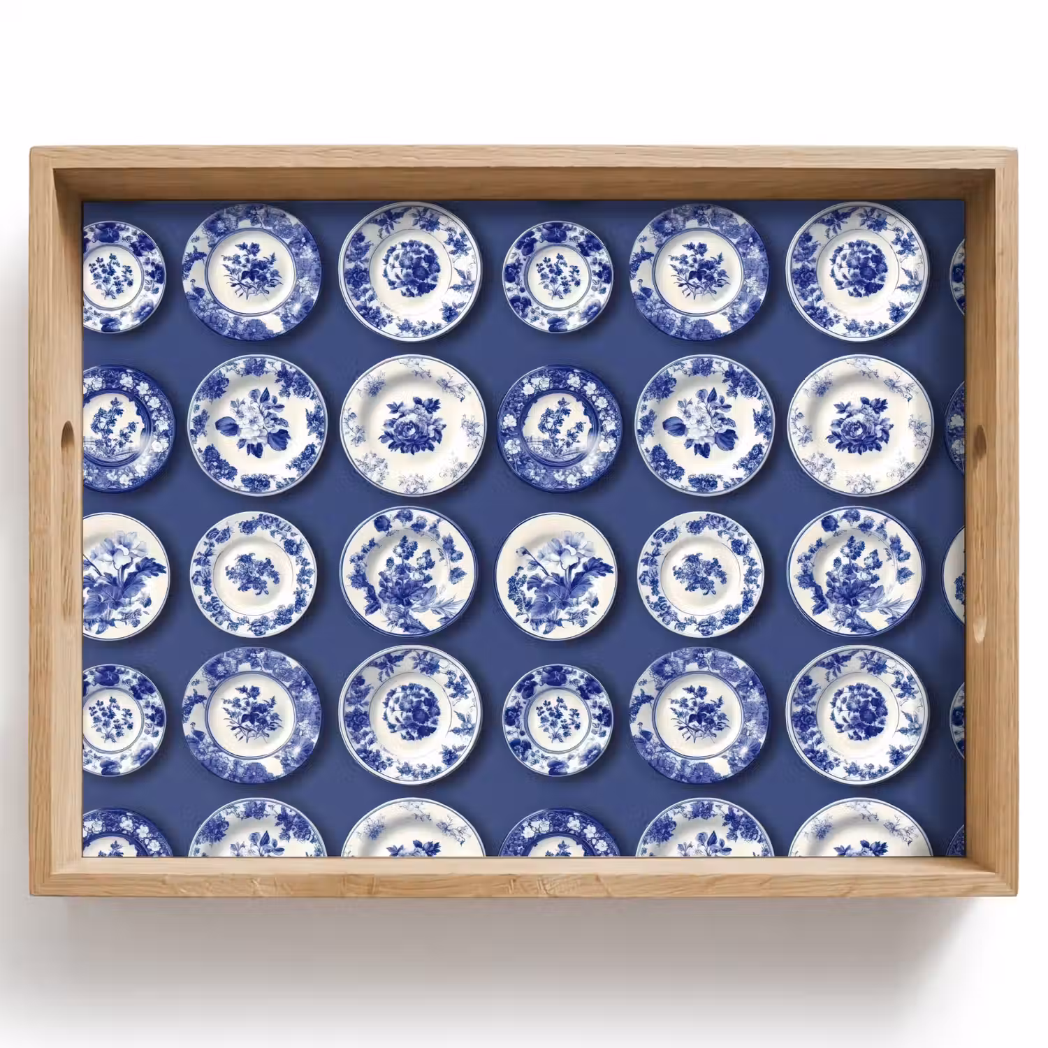 Borden - Floraal - Blauw Dienblad Rechthoek middel 911 -z3d_shopping