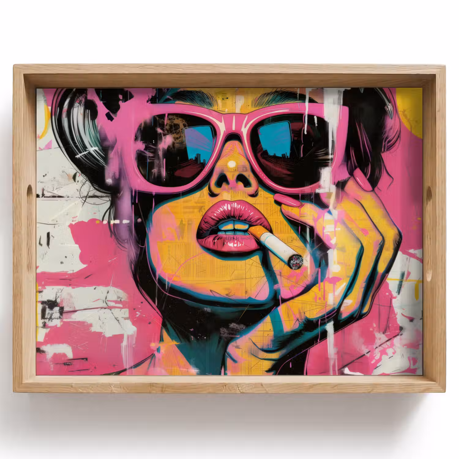 Portret - Vrouw - Abstract - Zonnebril Dienblad Rechthoek middel -z3d_shopping
