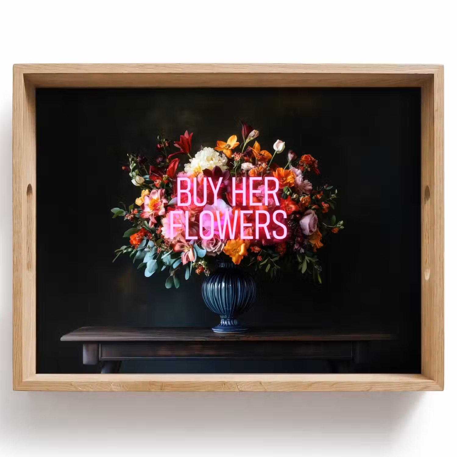 Quote - Bloemen - Vaas - Neon Dienblad Rechthoek middel -z3d_shopping