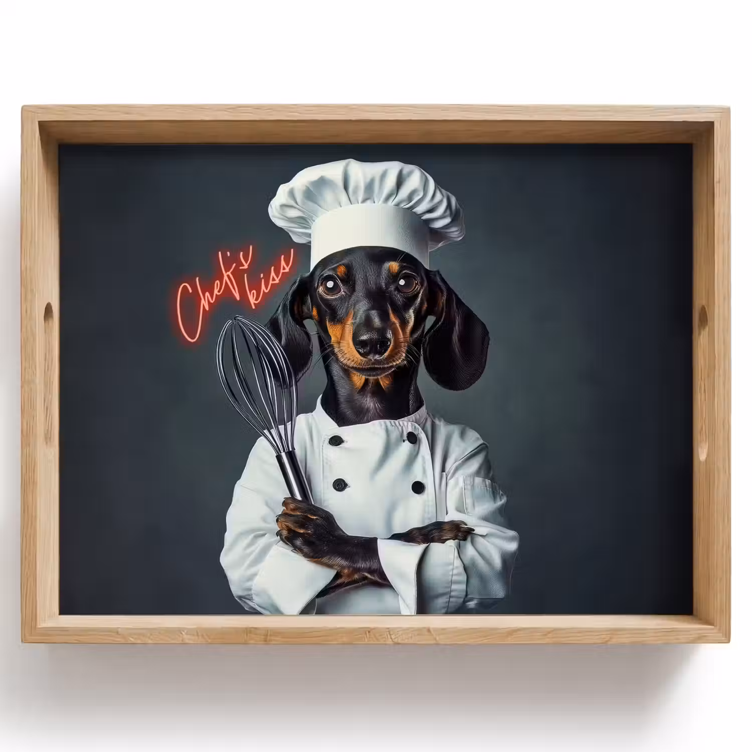 Quote - Neon - Hond - Kokskleding Dienblad Rechthoek middel -z3d_shopping