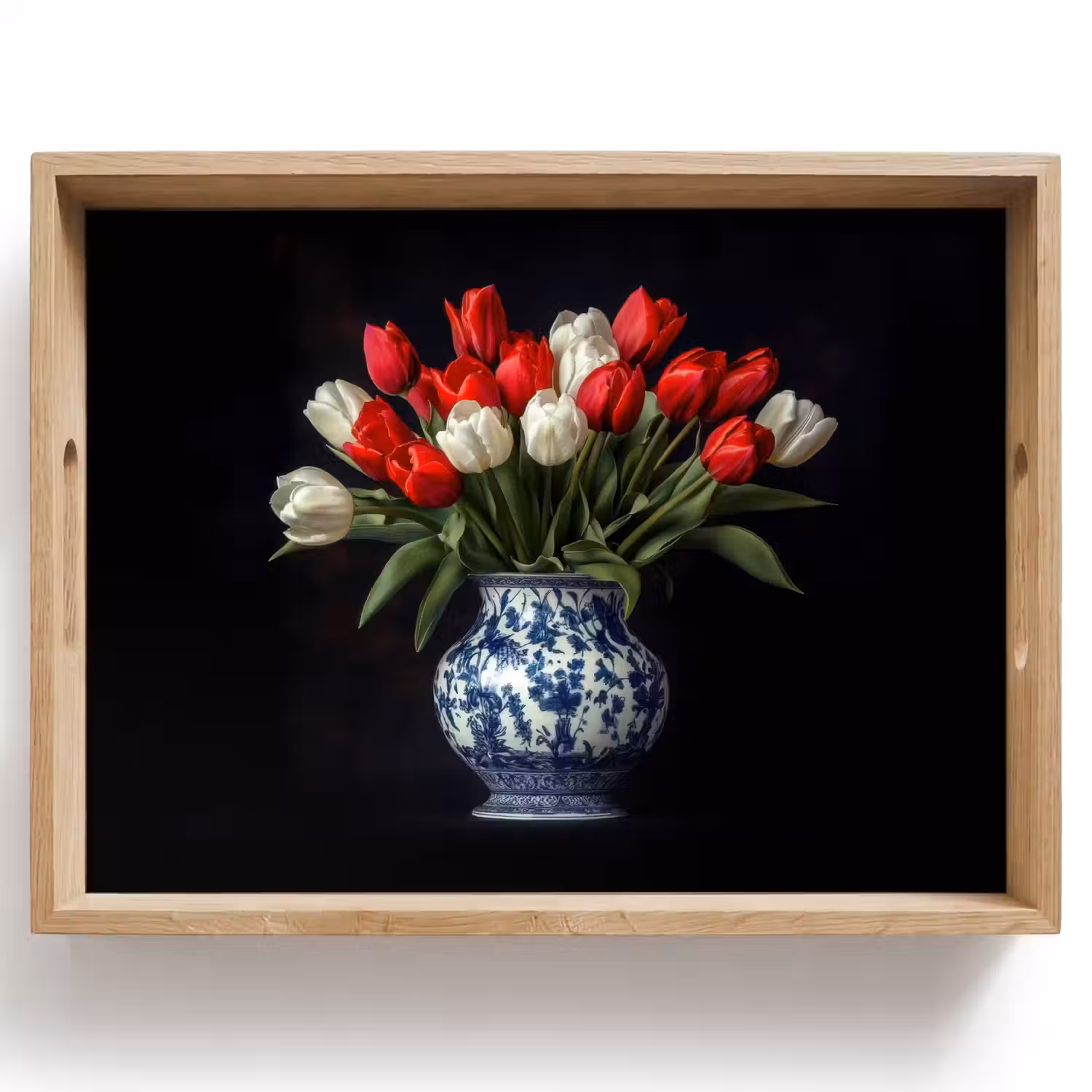 Rode - Bloemen - Tulpen - Vaas Dienblad Rechthoek middel -z3d_shopping