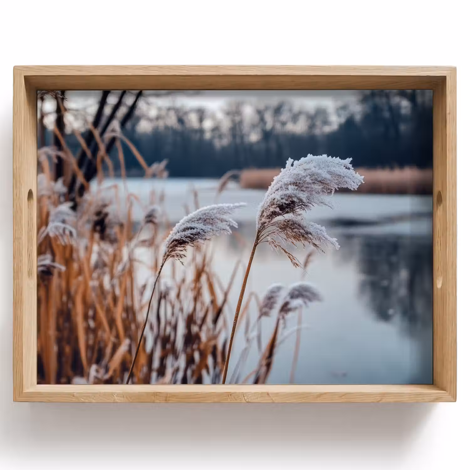 Riet - Gras - Natuur - Winter - Meer Dienblad Rechthoek middel -z3d_shopping