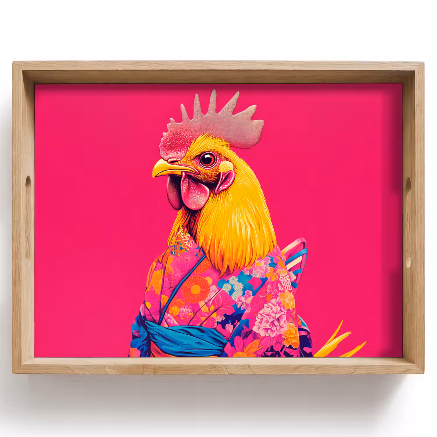 Haan - Kleurrijk - Kimono - Roze Dienblad Rechthoek middel -z3d_shopping