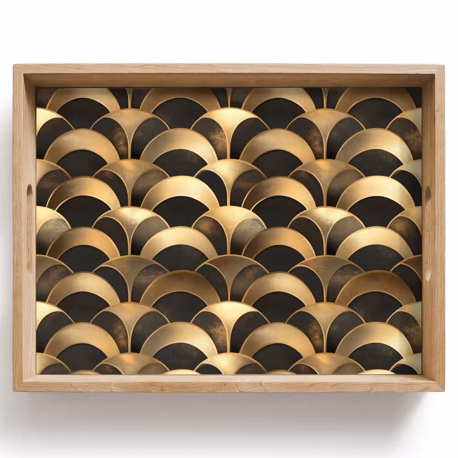 Schubben - Structuur - Goud Dienblad Rechthoek middel 911 -z3d_shopping