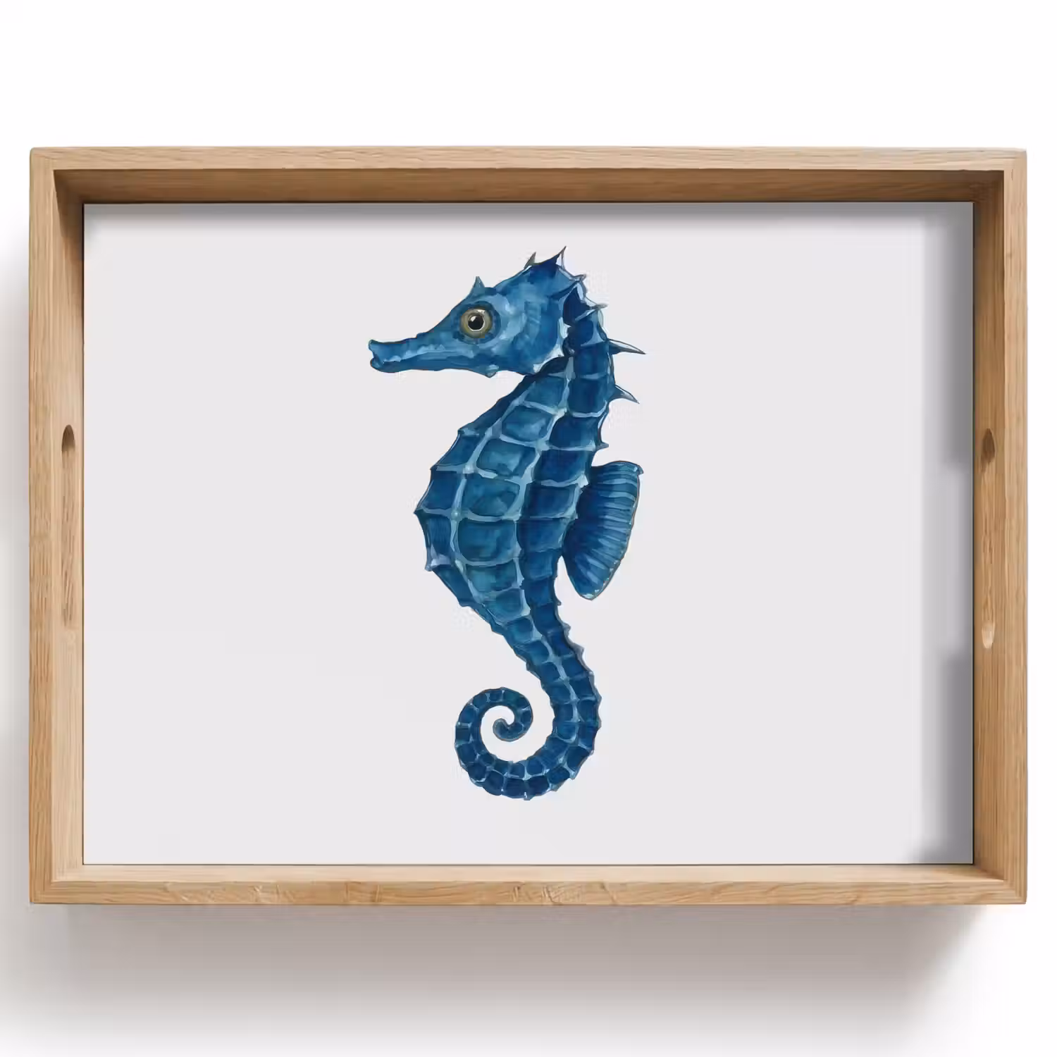 Zeepaardje - Staart - Blauw Dienblad Rechthoek middel -z3d_shopping
