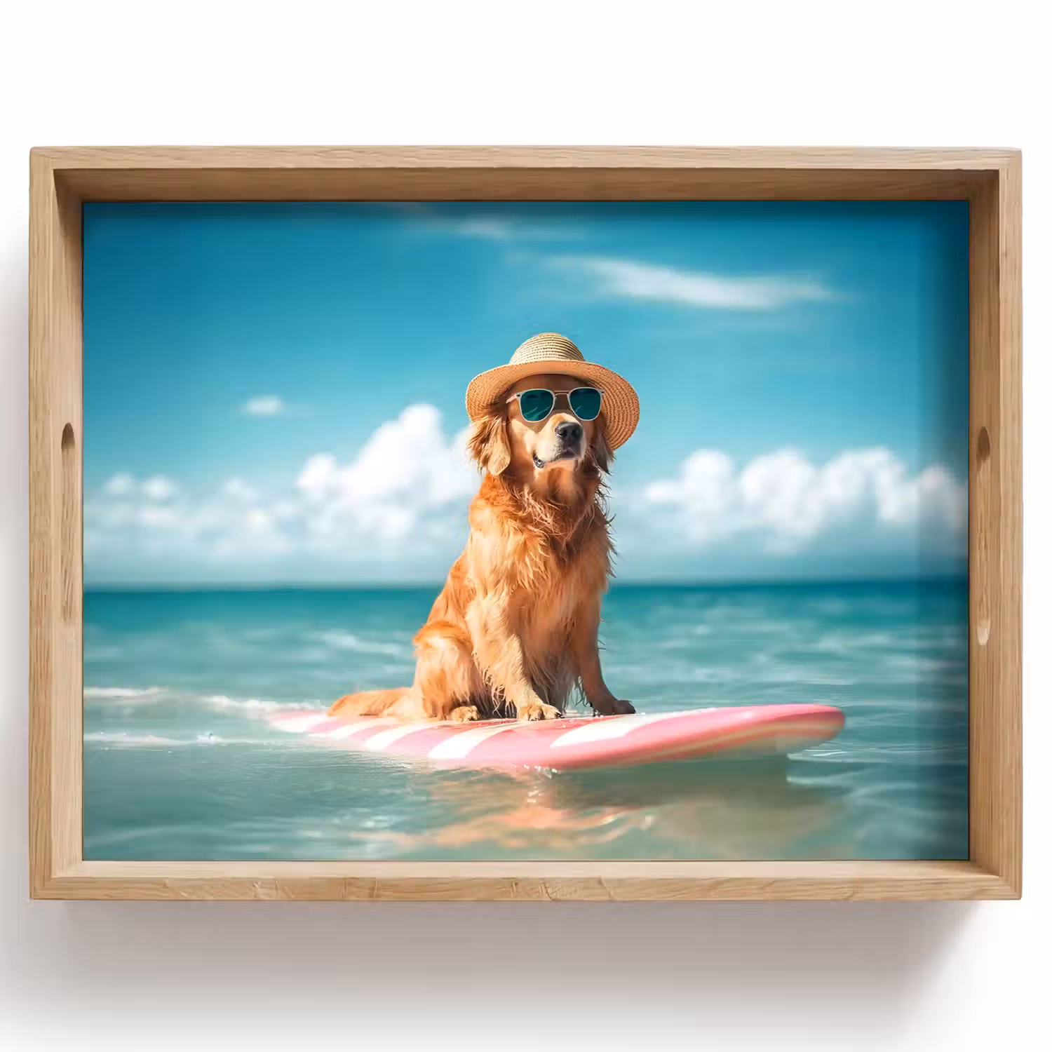 Zeewater - Hond - Golden retriever - Zonnebril Dienblad Rechthoek middel -z3d_shopping