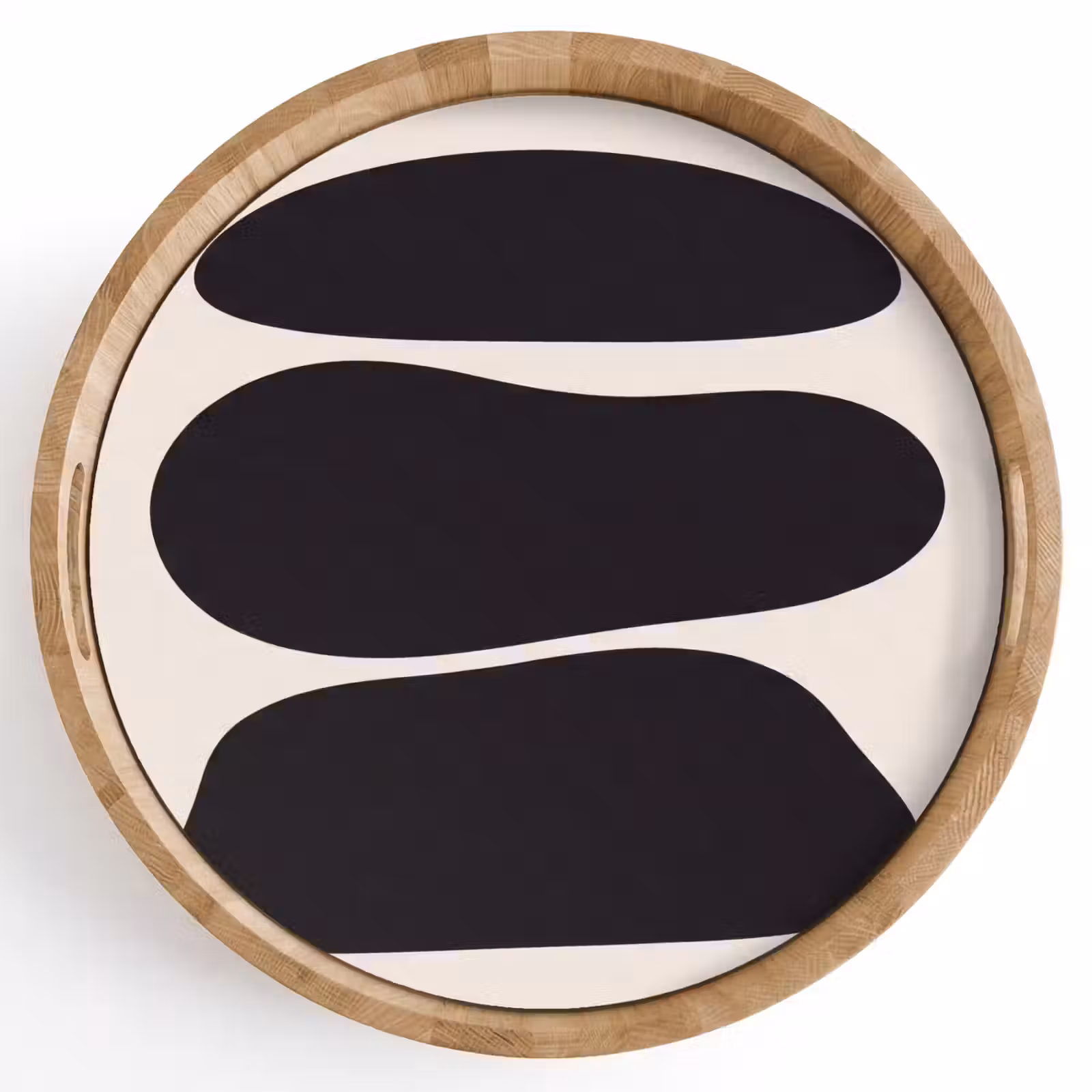 Tray - Shapes - Organic - Black - Vormen - Organisch - Zwart Dienblad Rond middel