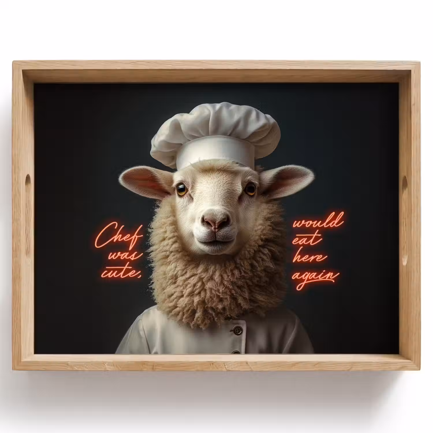 Schaap - Kokskleding - Neon - Quote Dienblad Rechthoek middel -z3d_shopping