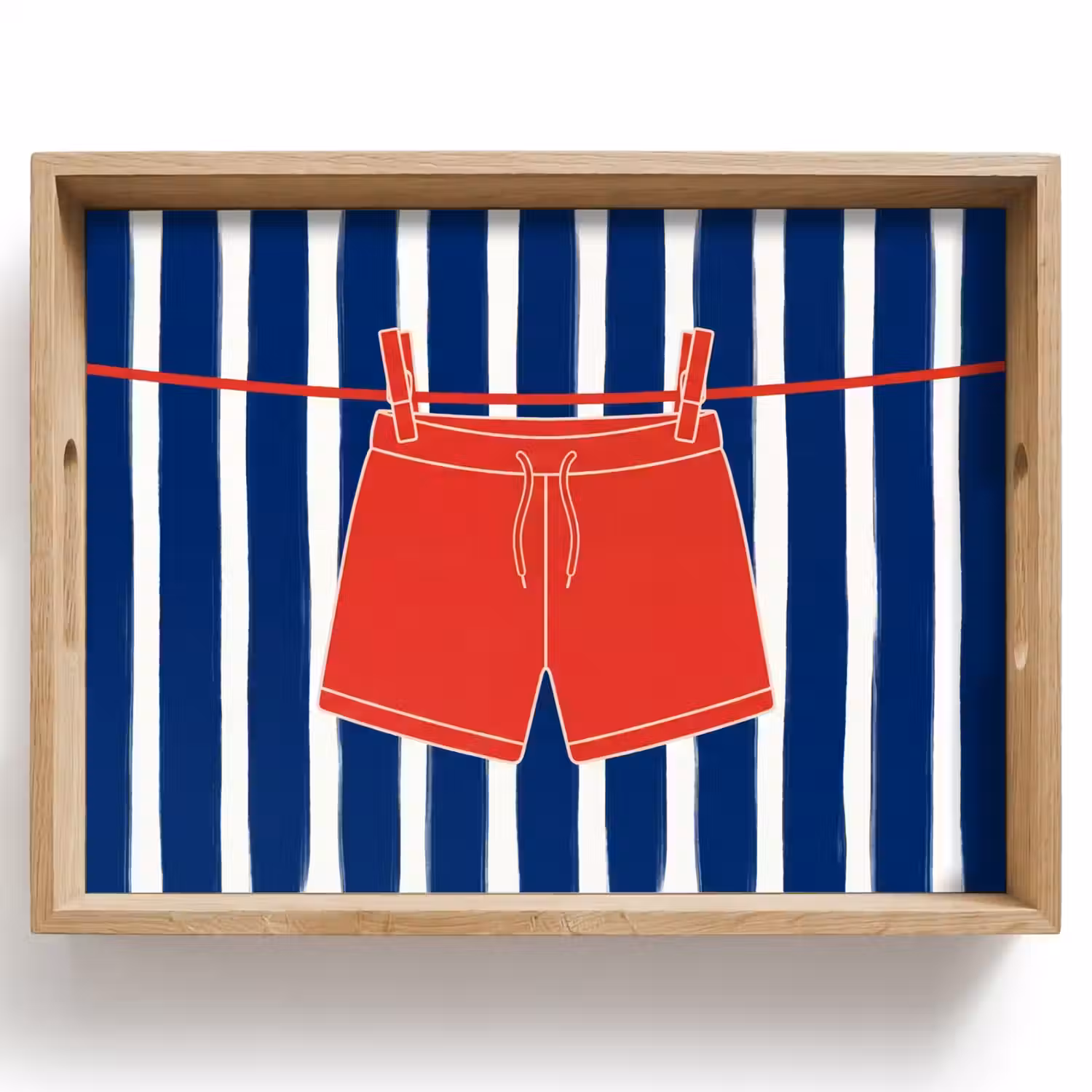 Shorts - Waslijn - Zomer - Illustratie - Rood Dienblad Rechthoek middel -z3d_shopping