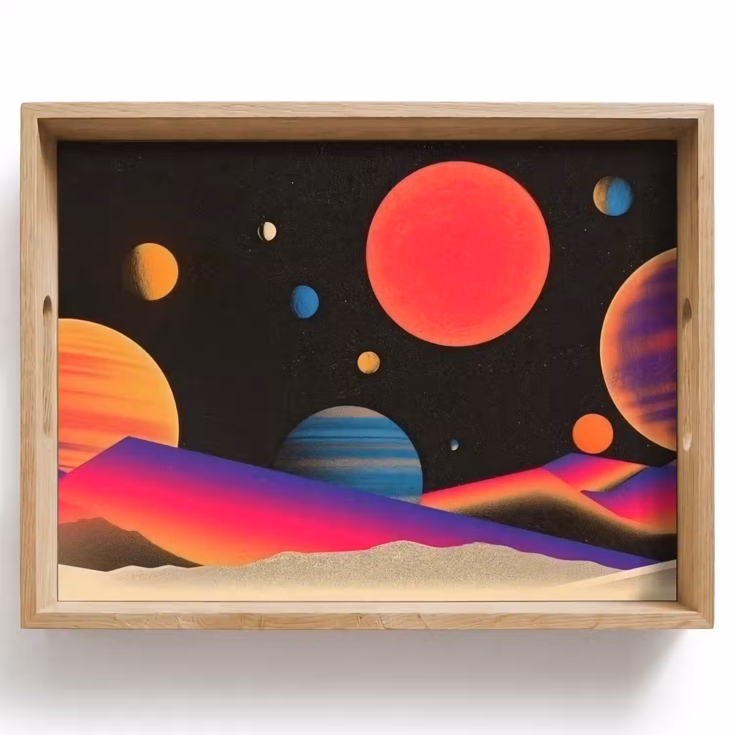 Hemel - Planeten - Felgekleurd Dienblad Rechthoek middel -z3d_shopping