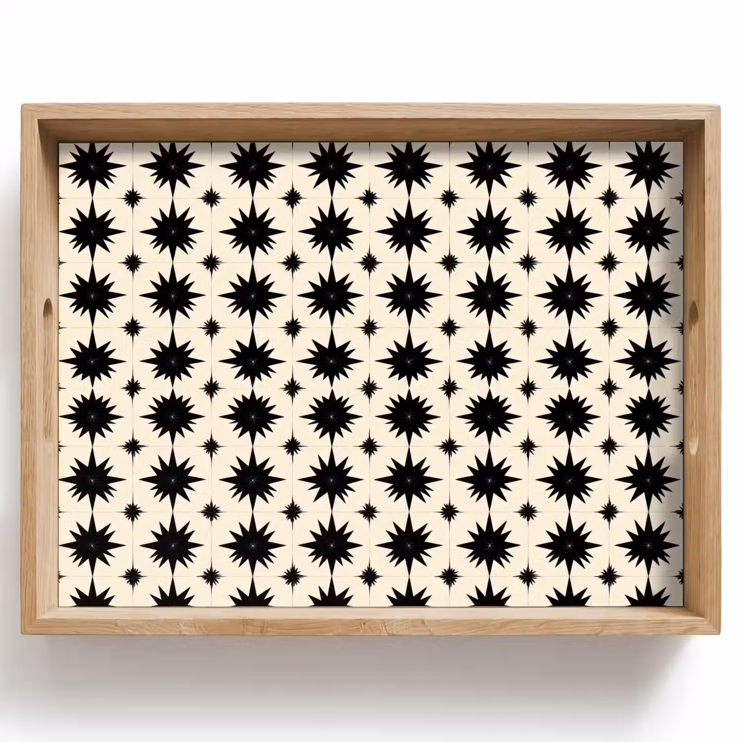 Stervormen - Geometrisch - Zwart Dienblad Rechthoek middel 911 -z3d_shopping