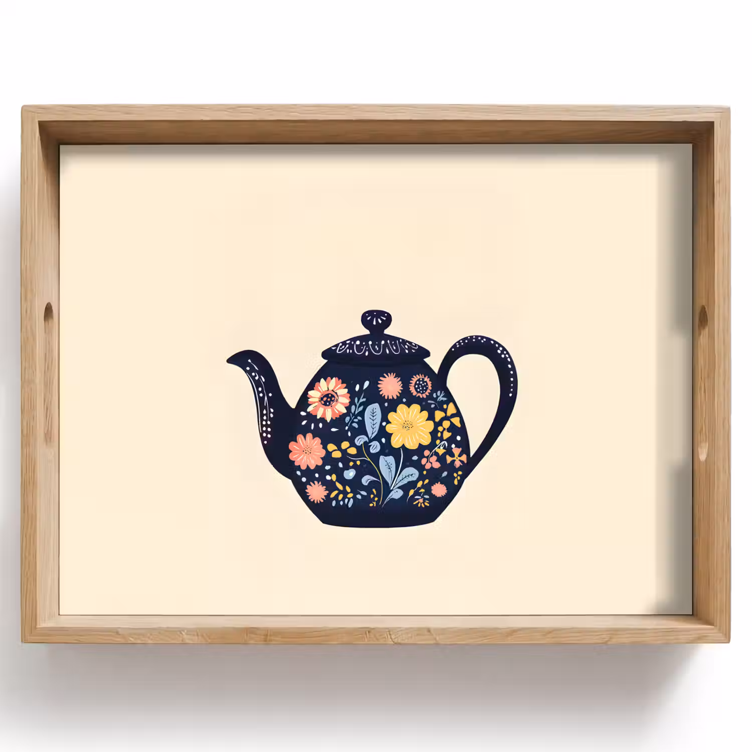 Theepot - Kleurrijk - Bloemen Dienblad Rechthoek middel -z3d_shopping