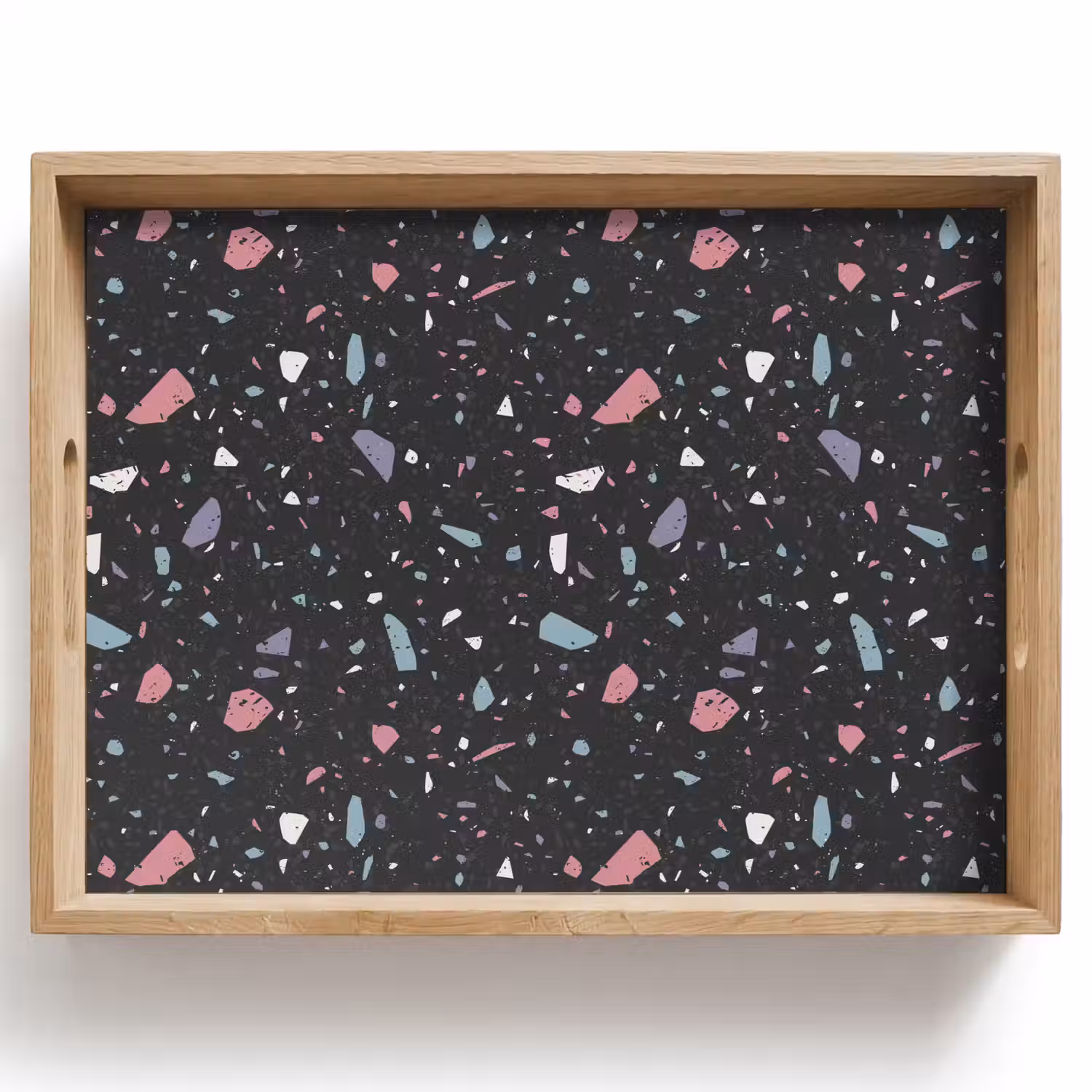 Terrazzo - Patroon - Zwart - Zacht Dienblad Rechthoek middel 911 -z3d_shopping