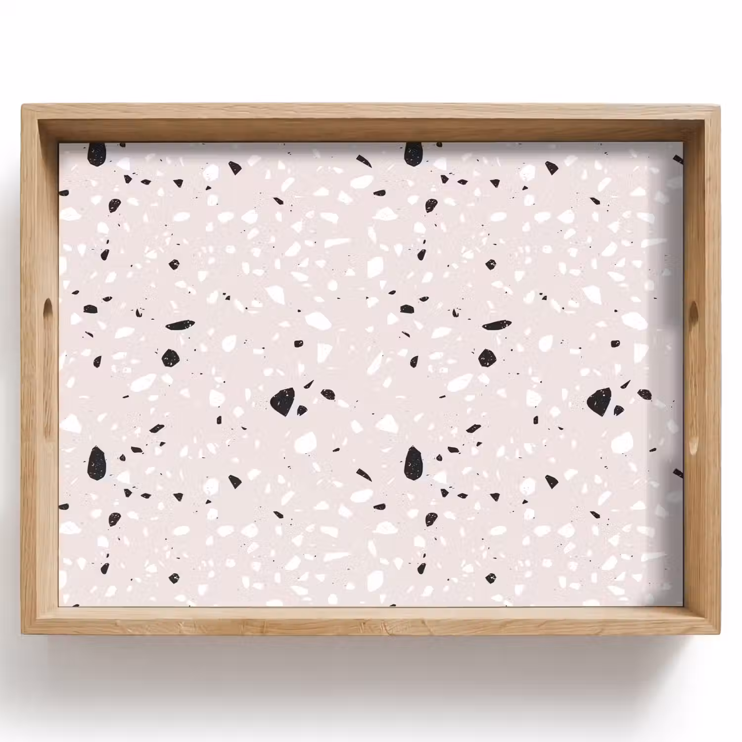 Terrazzo - Patroon - Zacht - Zwart - Wit Dienblad Rechthoek middel 911 -z3d_shopping