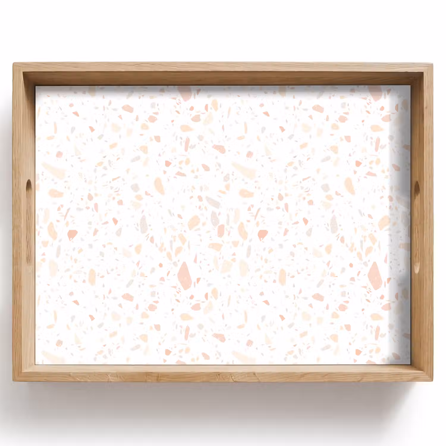 Terrazzo - Patroon - Wit - Perzik Dienblad Rechthoek middel 911 -z3d_shopping